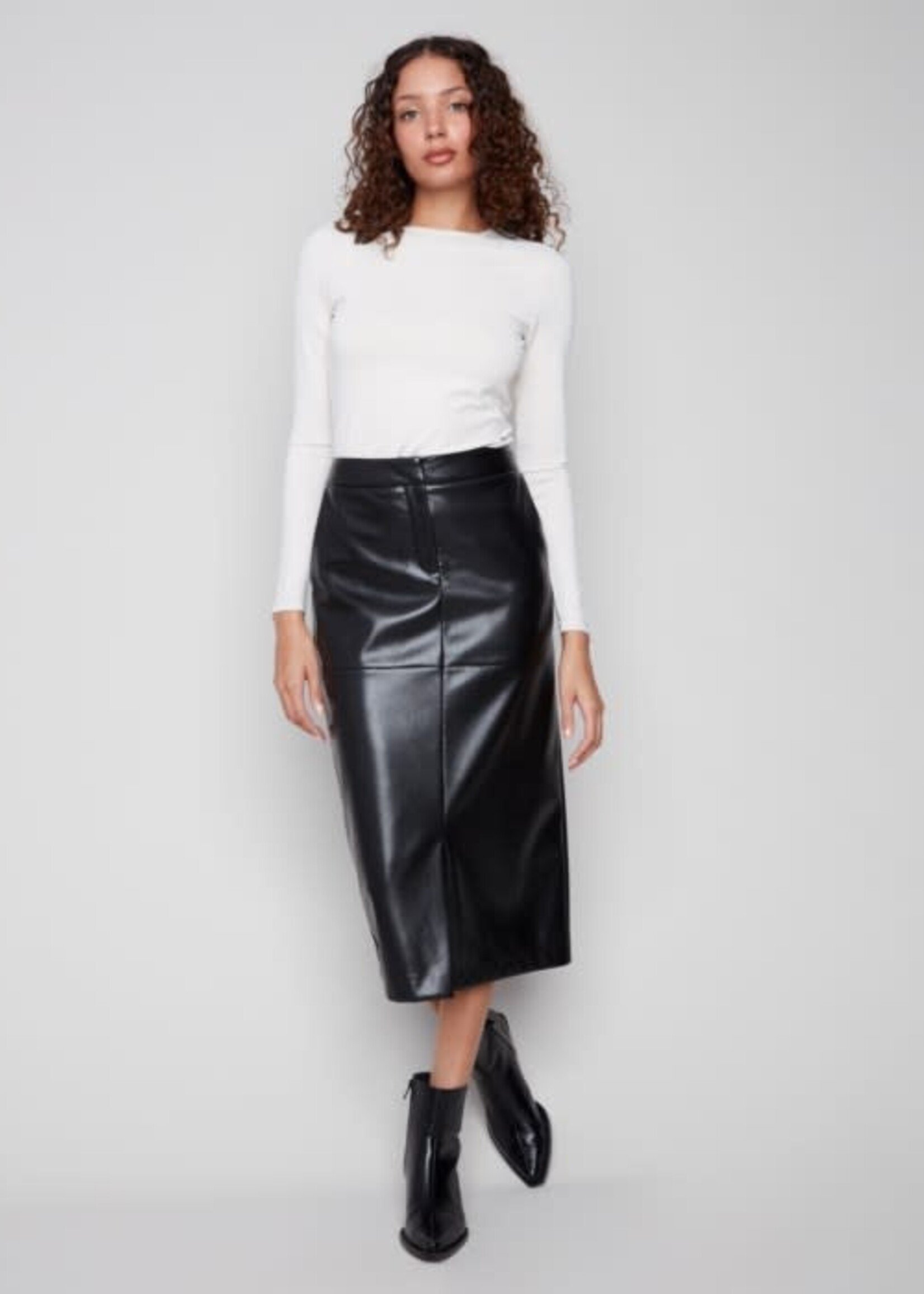 CHARLIE B CHARLIE B-JUPE FAUX CUIR-C7087