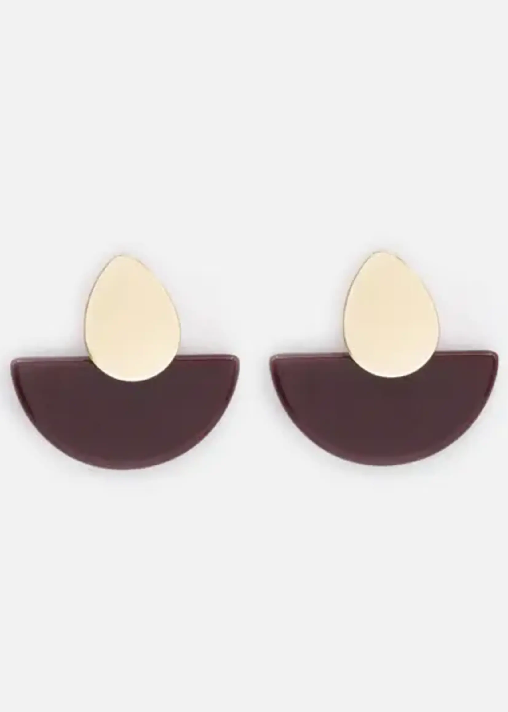 BIZOU BIZOU-BOUCLES OREILLES DORÉES BOURGOGNE-6410