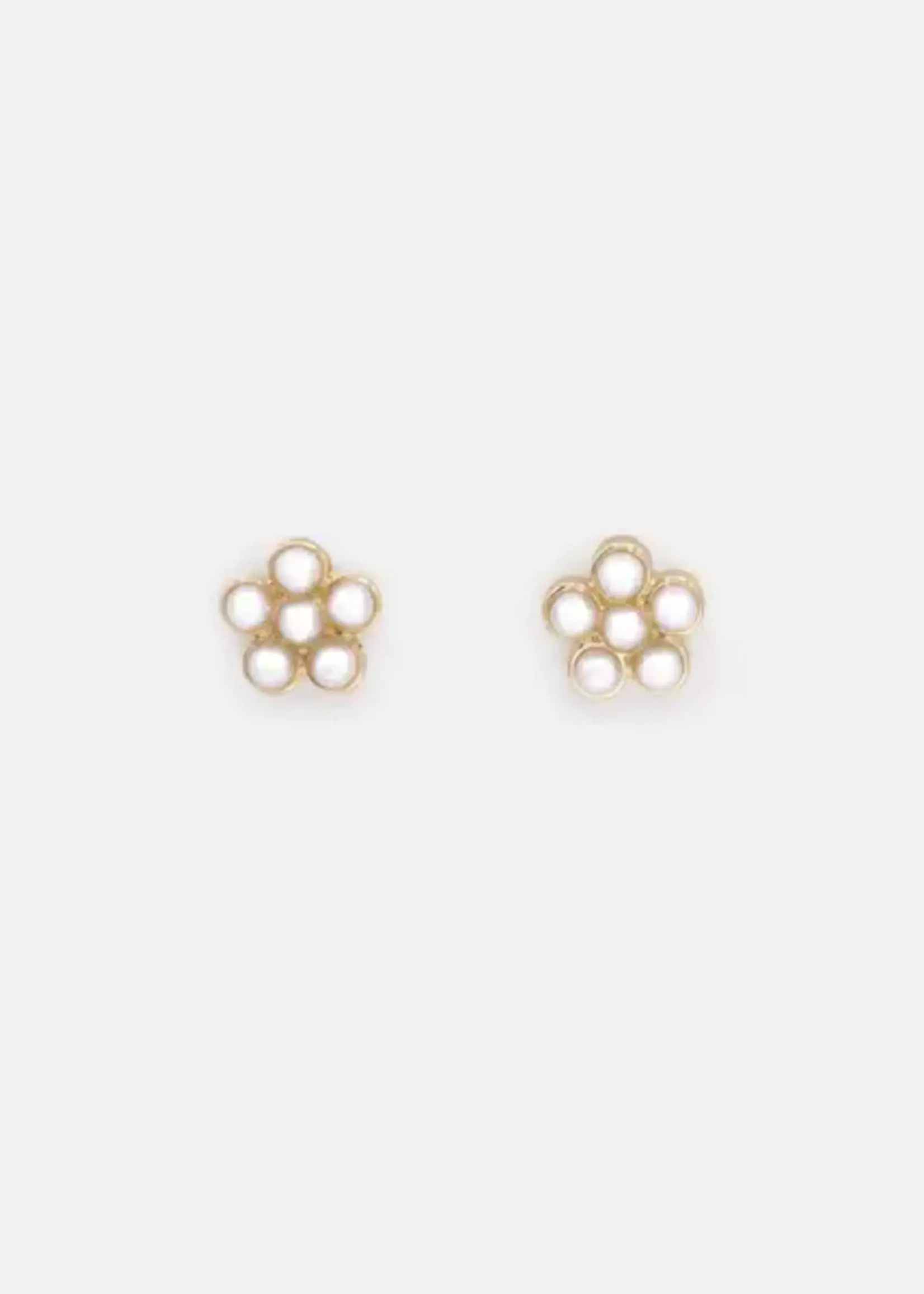 BIZOU BIZOU-BOUCLES OREILLES DORÉES FLEURS PERLES-6274