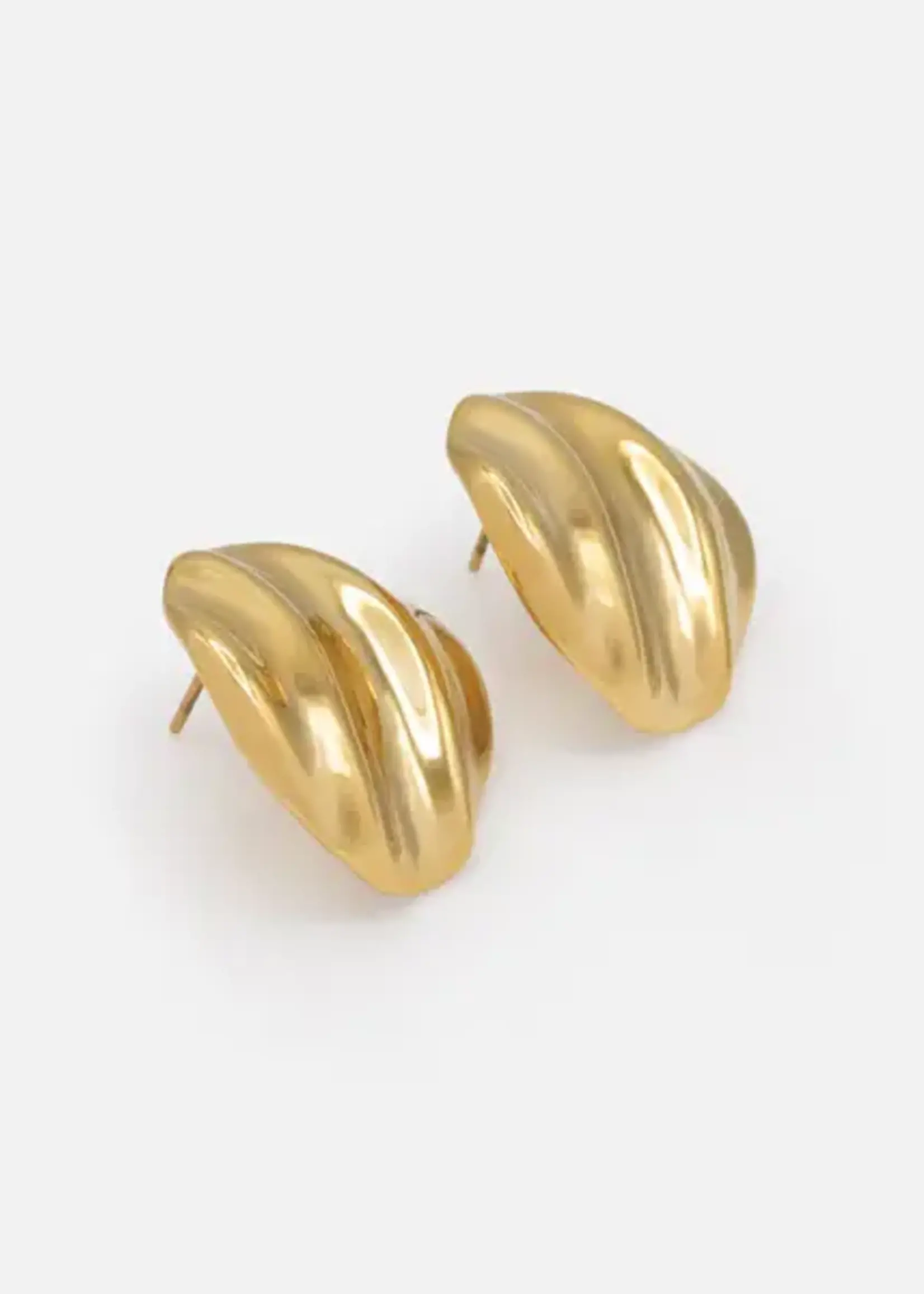BIZOU BIZOU-BOUCLES OREILLES DORÉES CERCLES ONDULÉS-8674