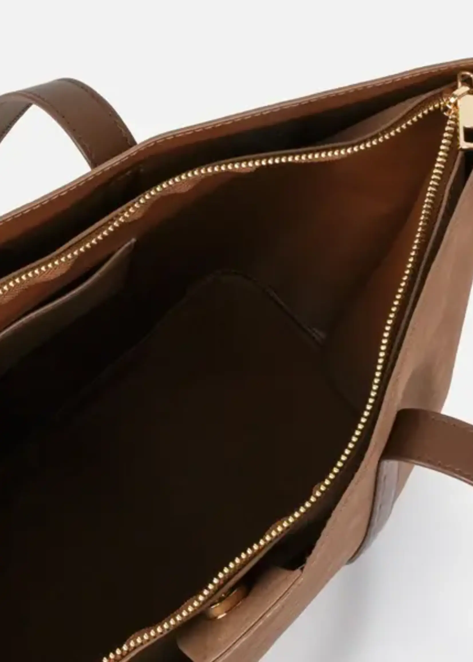 BIZOU BIZOU-SAC À MAIN BRUN PÂLE EFFET SUÈDE-7301