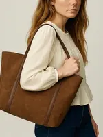 BIZOU BIZOU-SAC À MAIN BRUN PÂLE EFFET SUÈDE-7301