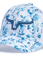 RANCH BRAND RANCH BRAND-CASQUETTE PONYTAIL FLEURIE CORNE TURQUOISE