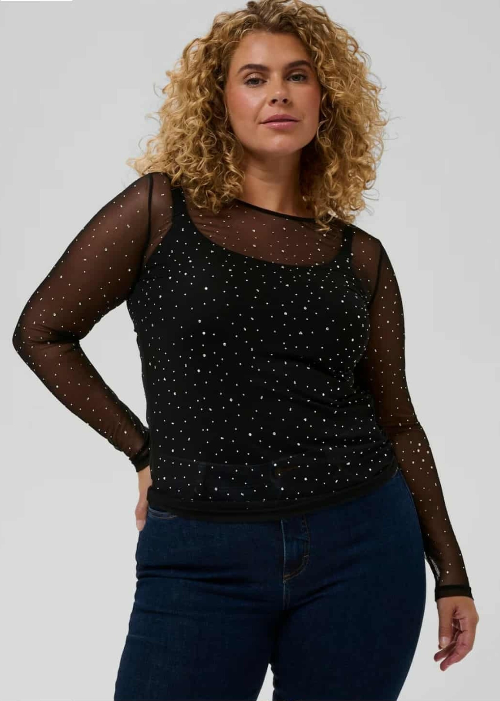 KAFFE CURVE KAFFE CURVE-CHANDAIL MESH BRILLANT-10583839