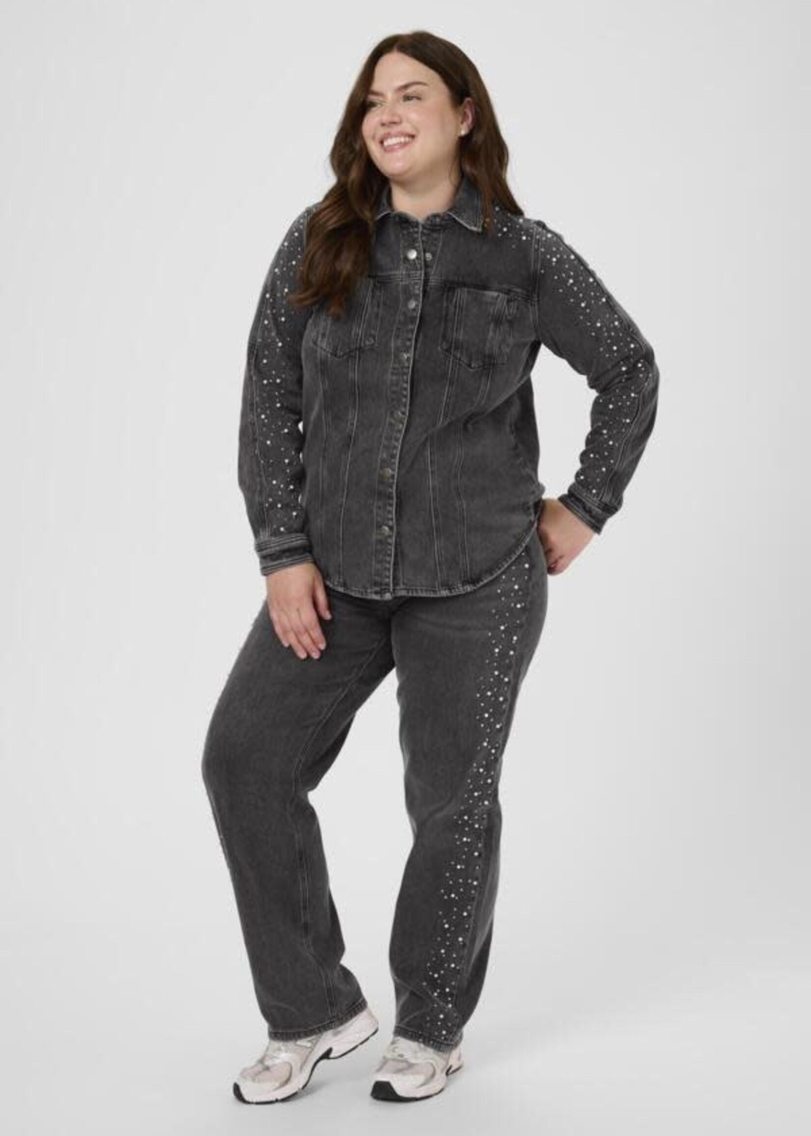 KAFFE CURVE KAFFE CURVE-JEANS AVEC BRILLANTS-10583783