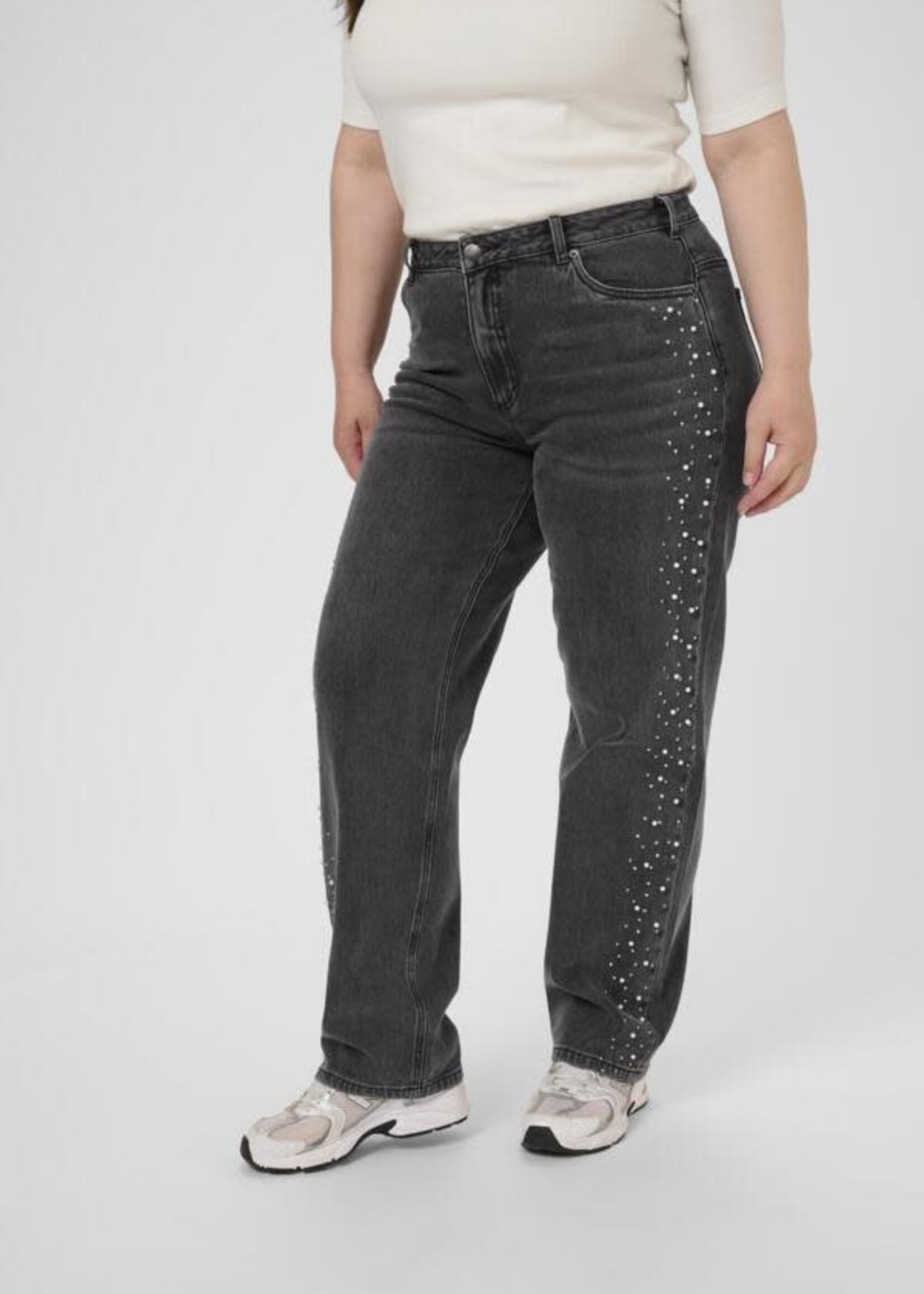KAFFE CURVE KAFFE CURVE-JEANS AVEC BRILLANTS-10583783