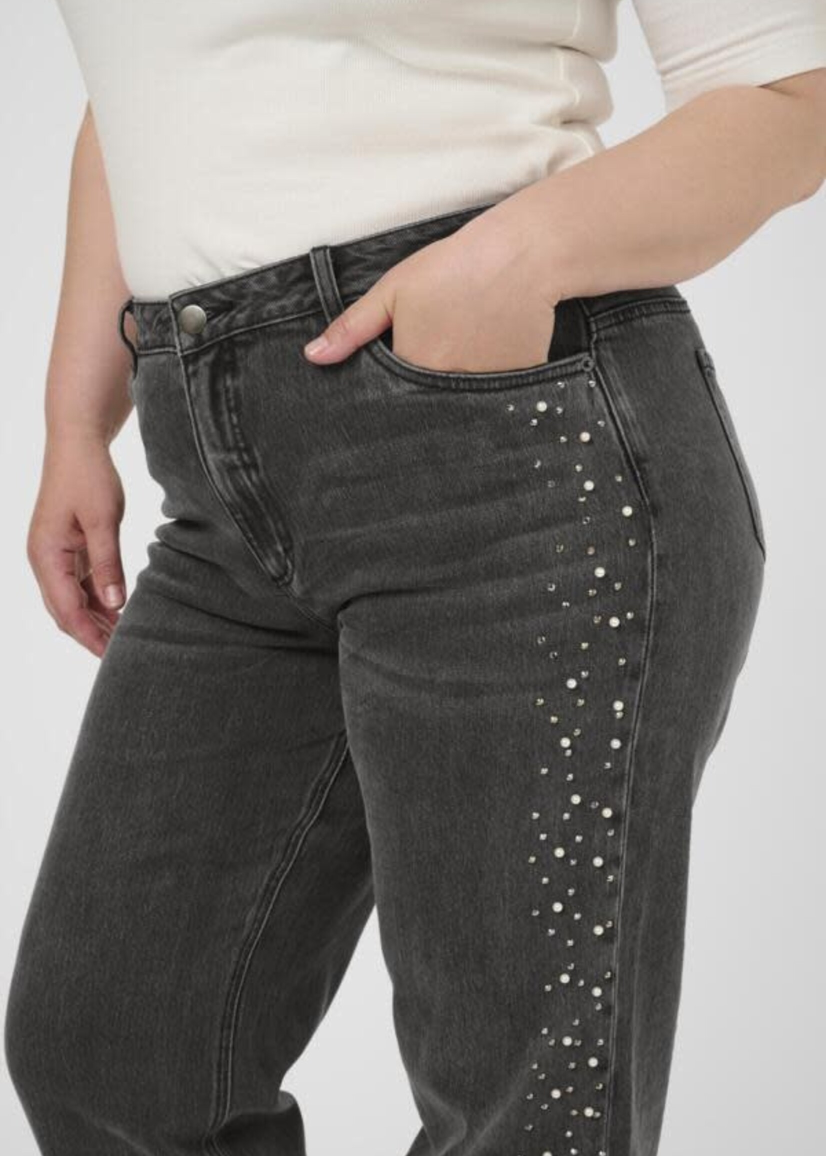 KAFFE CURVE KAFFE CURVE-JEANS AVEC BRILLANTS-10583783