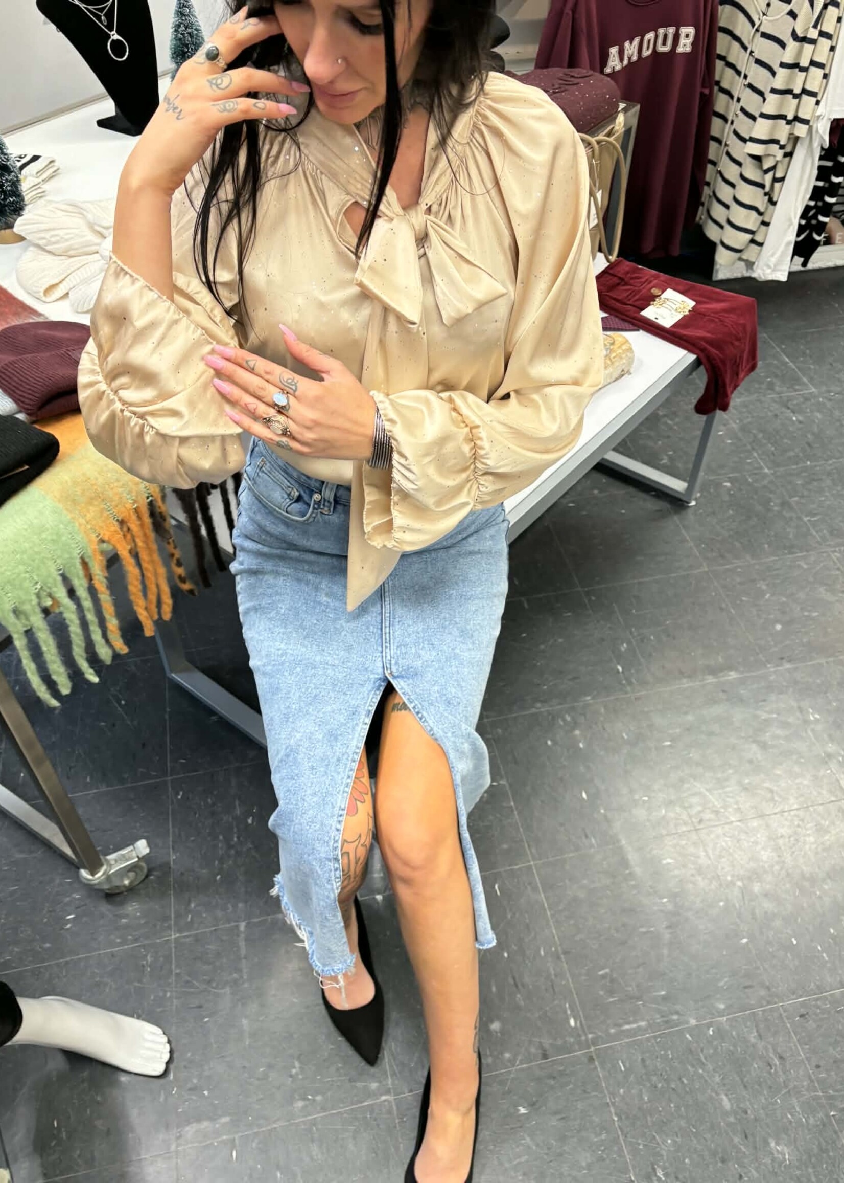 BH JEANS BH JEANS-BLOUSE SATIN BRILLANTE-13235