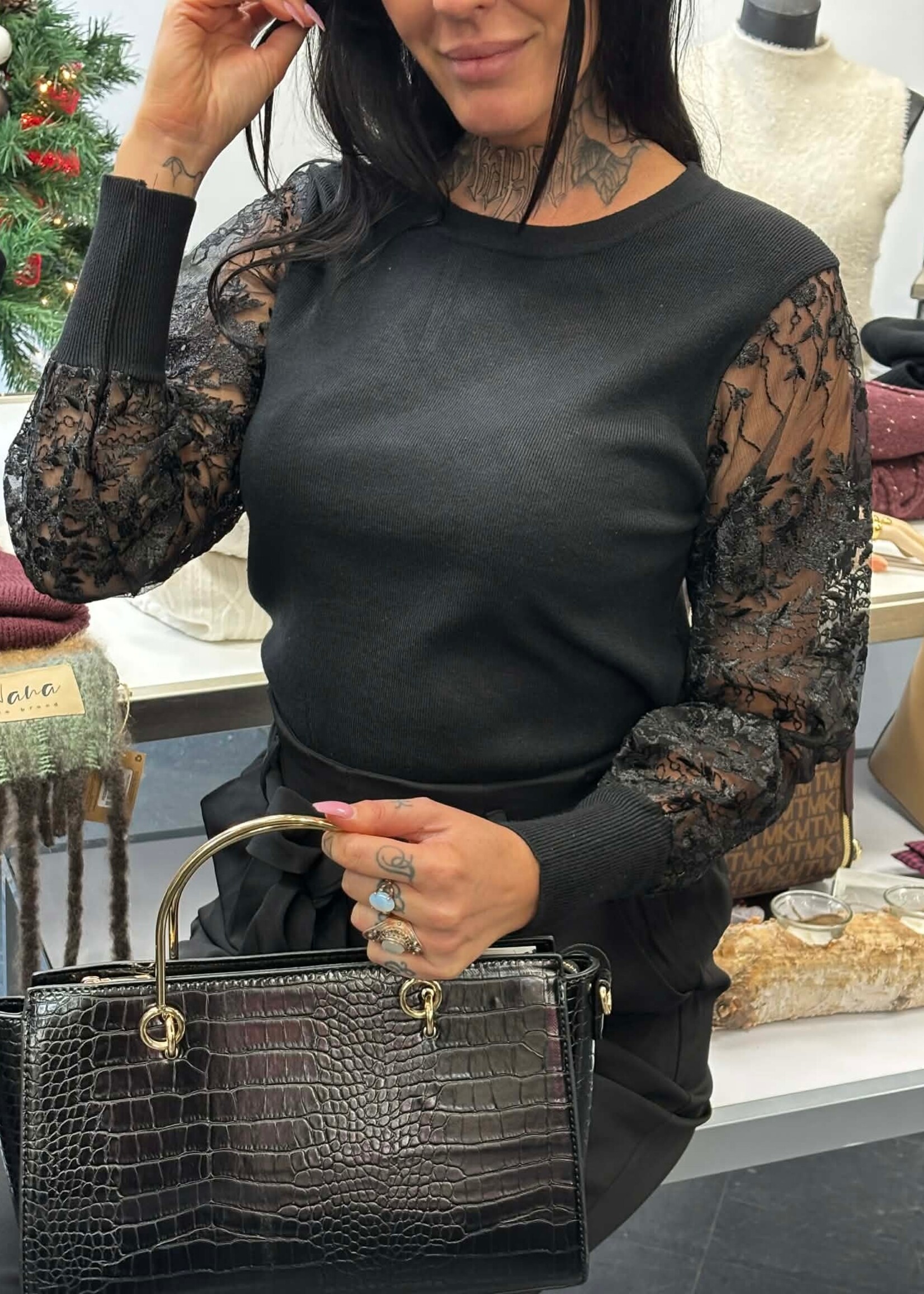 BH JEANS BH JEANS-CHANDAIL MANCHE DENTELLE-L900