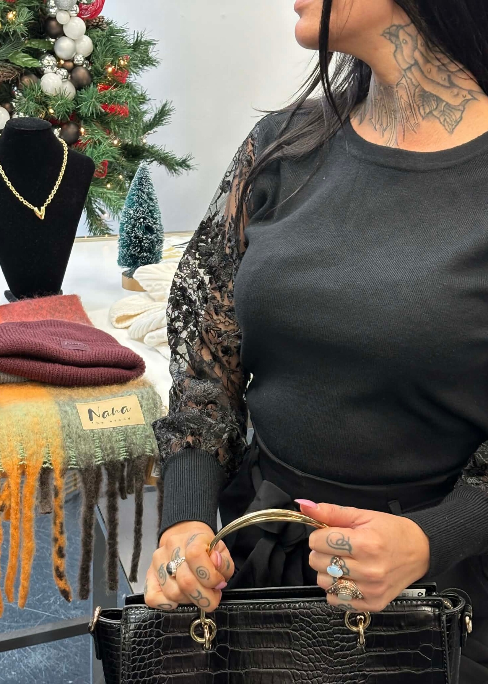 BH JEANS BH JEANS-CHANDAIL MANCHE DENTELLE-L900