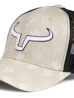 RANCH BRAND RANCH BRAND-CASQUETTE PONYTAIL CACTUS BLANC SUR FOND BEIGE - CORNE BLANCHE