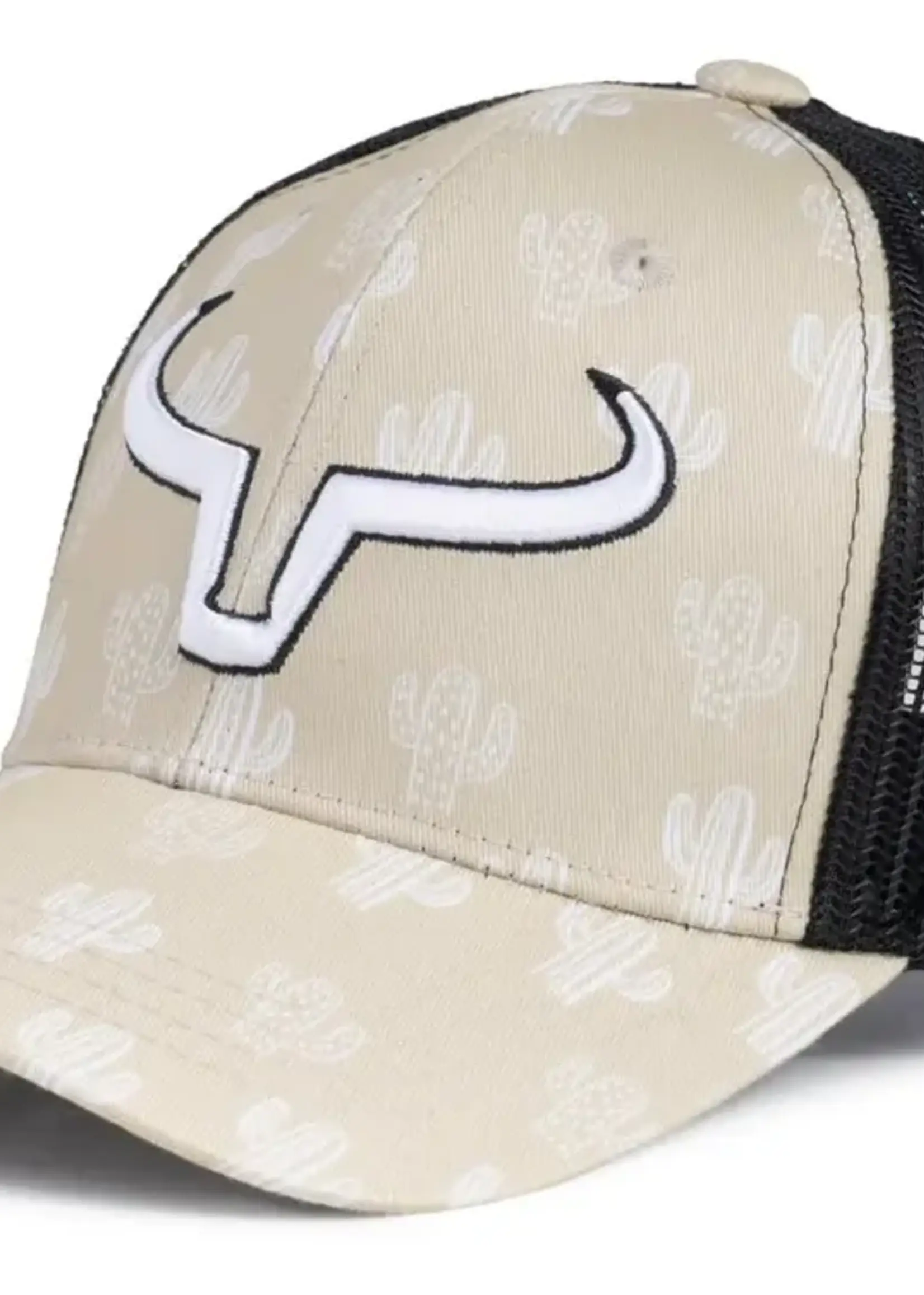 RANCH BRAND RANCH BRAND-CASQUETTE PONYTAIL CACTUS BLANC SUR FOND BEIGE - CORNE BLANCHE