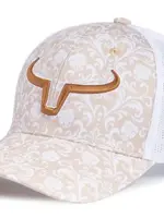 RANCH BRAND RANCH BRAND-CASQUETTE PONYTAIL FOND BEIGE ET BLANC - CORNE CUIVRE