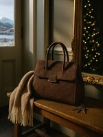 BIZOU BIZOU-SAC À MAIN BRUN FONCÉ EFFET SUÈDE-7356