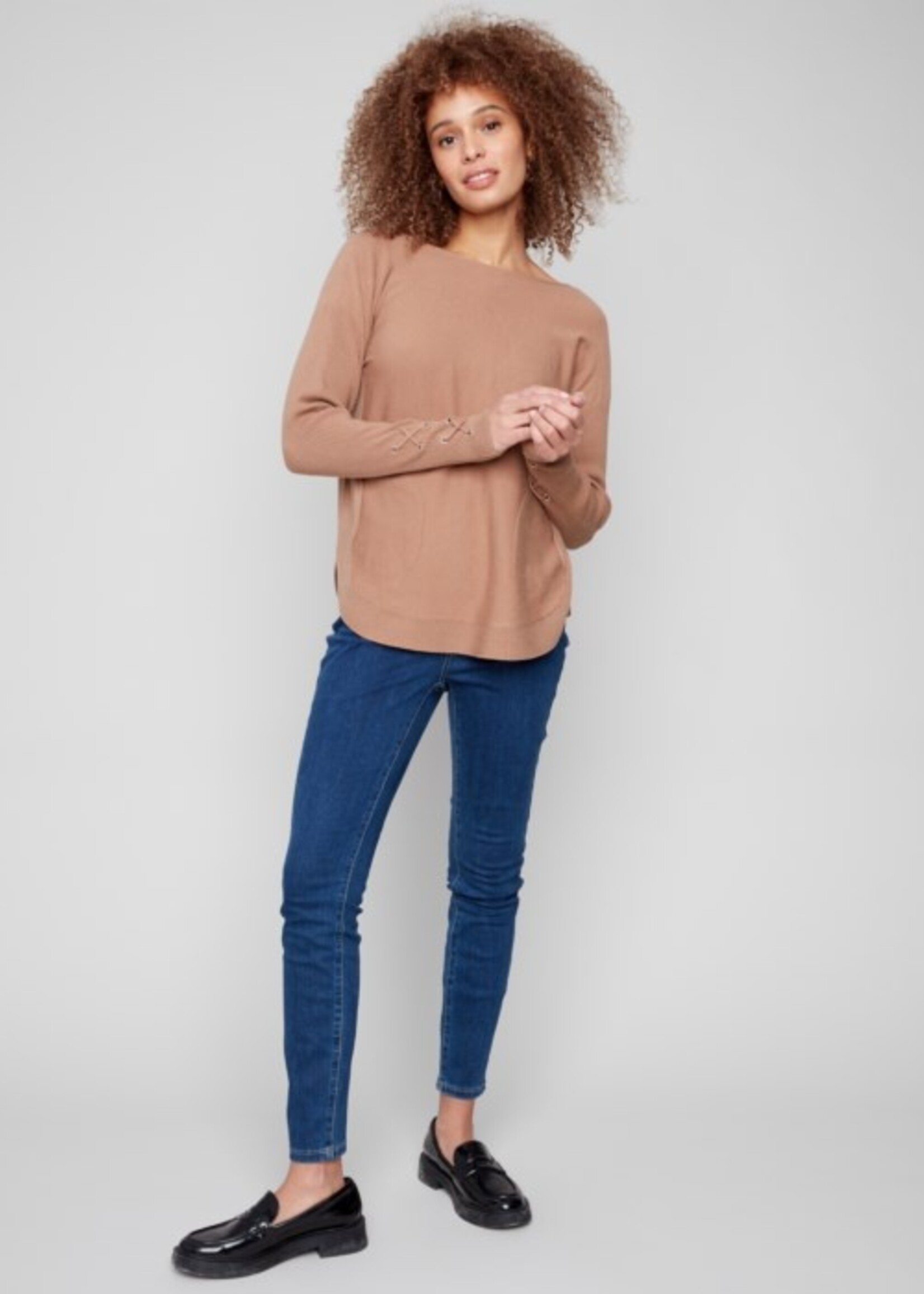 CHARLIE B CHARLIE-B SWEATER LACE-UP CUFFS-C2380Y-464A