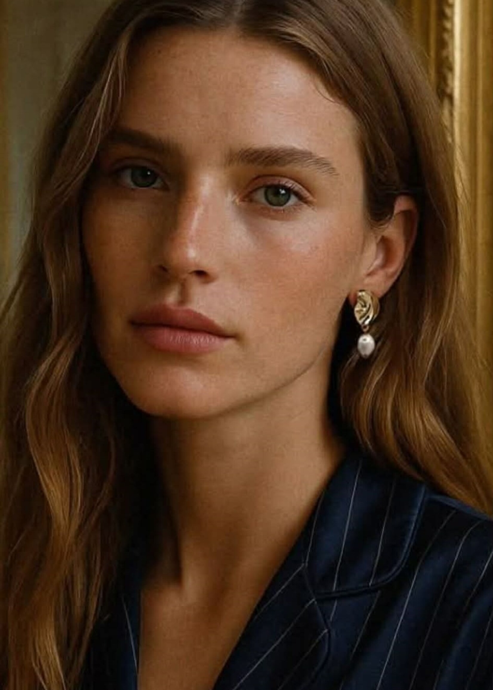 BIZOU BIZOU-BOUCLES OREILLES DORÉES-PERLES-6632