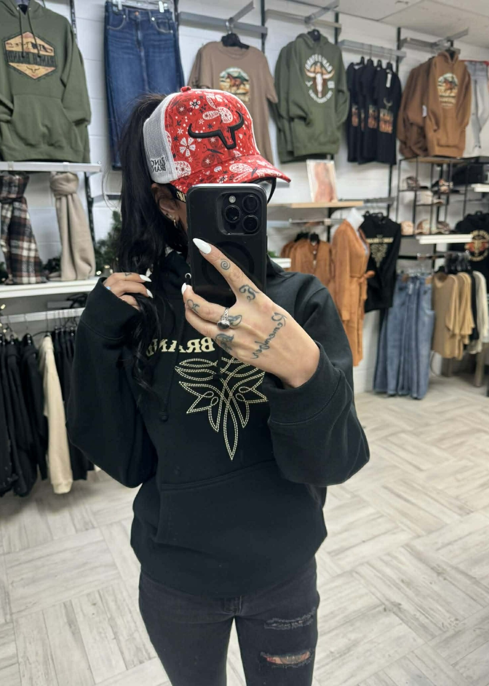 RANCH BRAND RANCH BRAND-CASQUETTE PONYTAIL PAPILLON CORAIL AVEC CORNES NOIRES