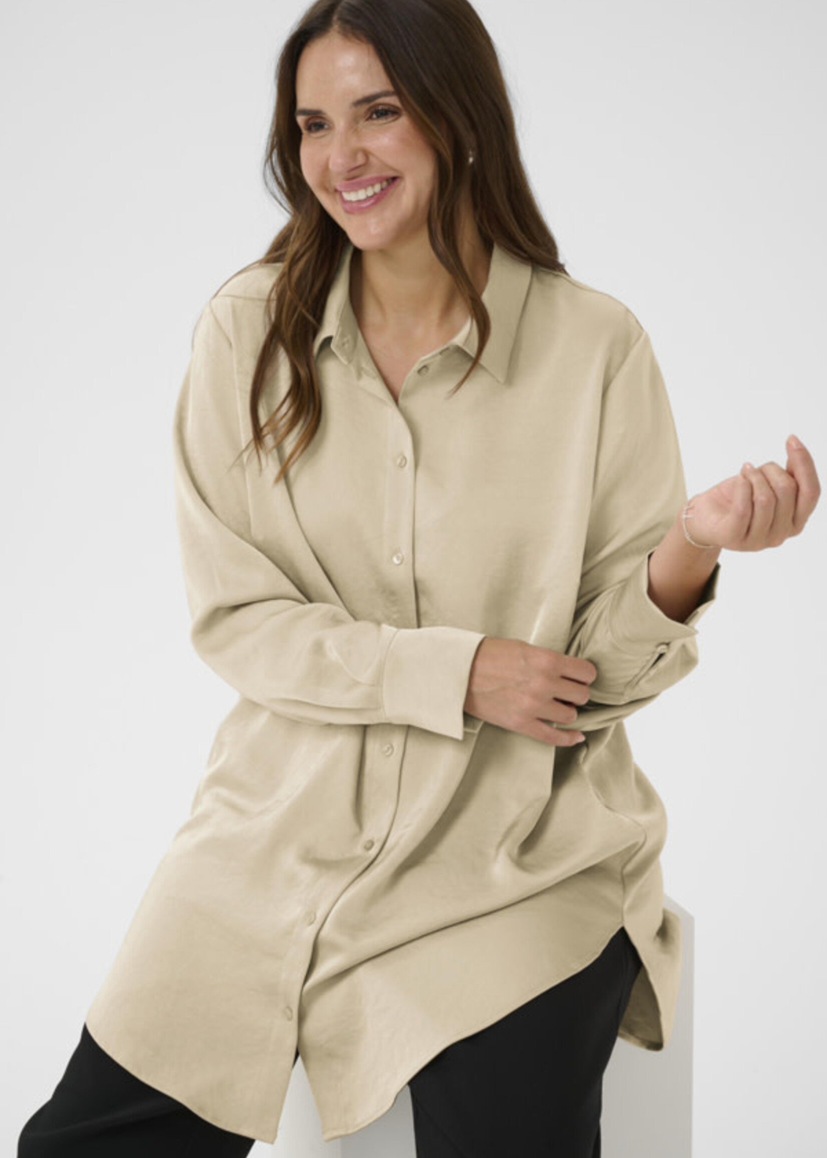 KAFFE CURVE KAFFE CURVE-CHEMISE SATINÉE-10583999