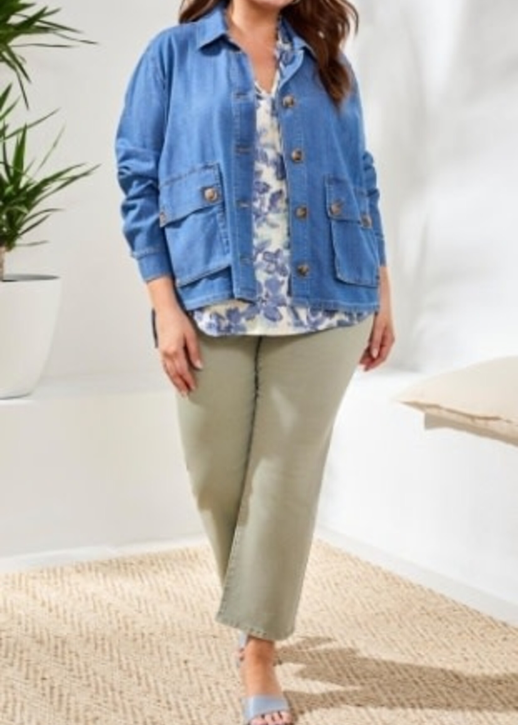 TRIBAL FASHION TRIBAL-JACKET EN JEANS-5724V-4984