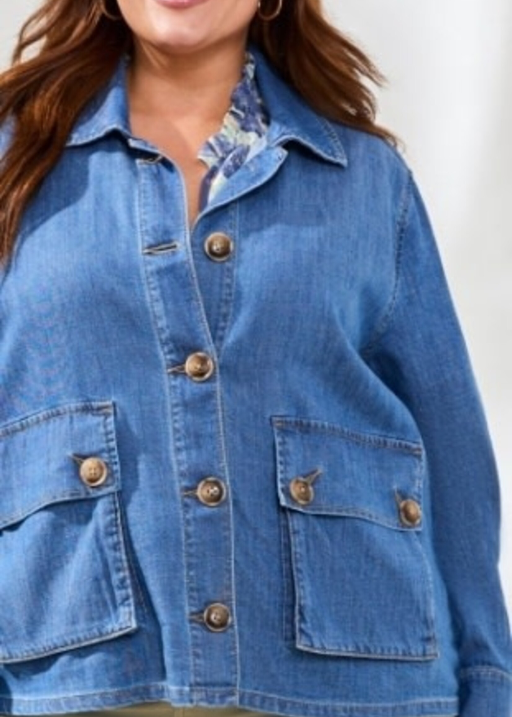 TRIBAL FASHION TRIBAL-JACKET EN JEANS-5724V-4984