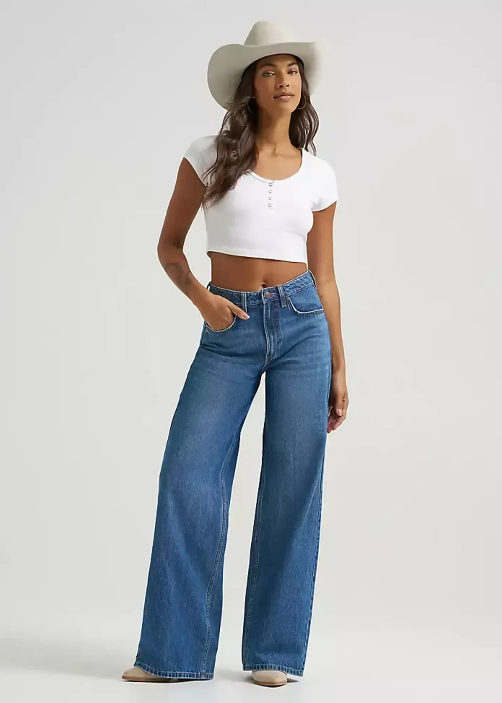 WRANGLER WRANGLER-WIDE LEG HIGH RISE JEANS-112359363