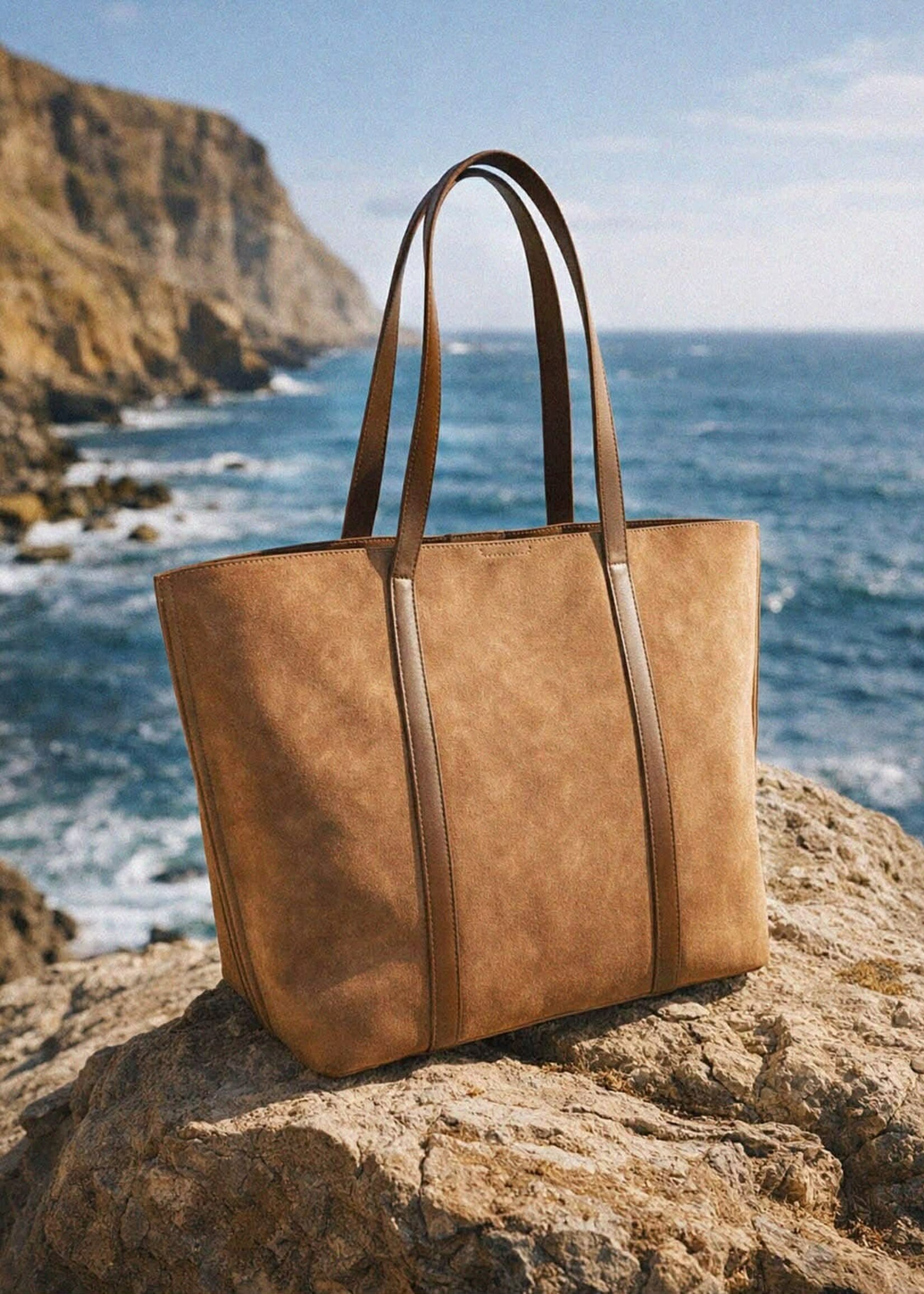 BIZOU BIZOU-SAC À MAIN BRUN PÂLE EFFET SUÈDE-7301