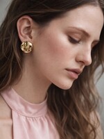 BIZOU BIZOU-BOUCLES OREILLES DORÉES CERCLES ONDULÉS-8674