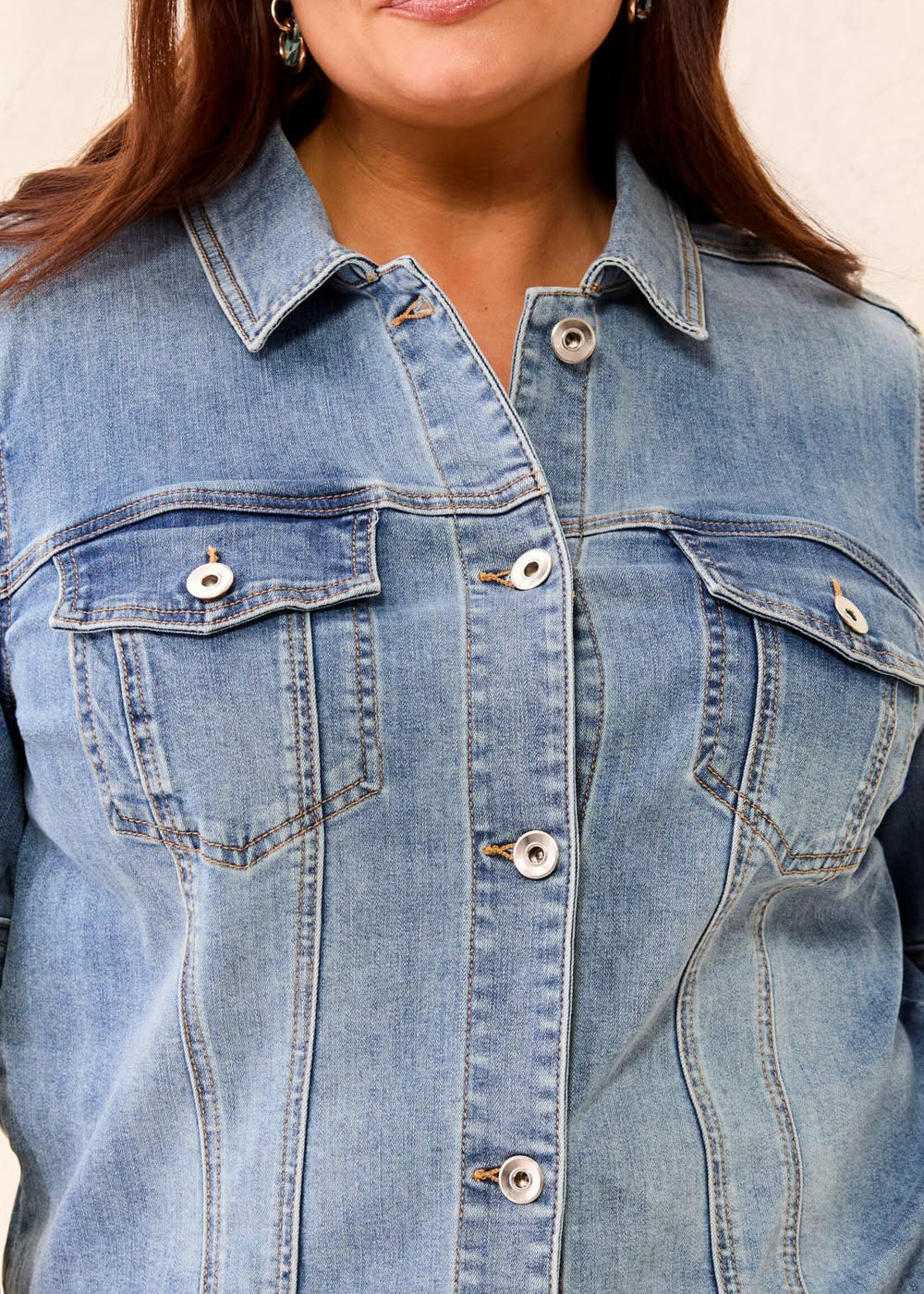 TRIBAL FASHION TRIBAL-VESTE EN JEANS-5713O-2020-1605