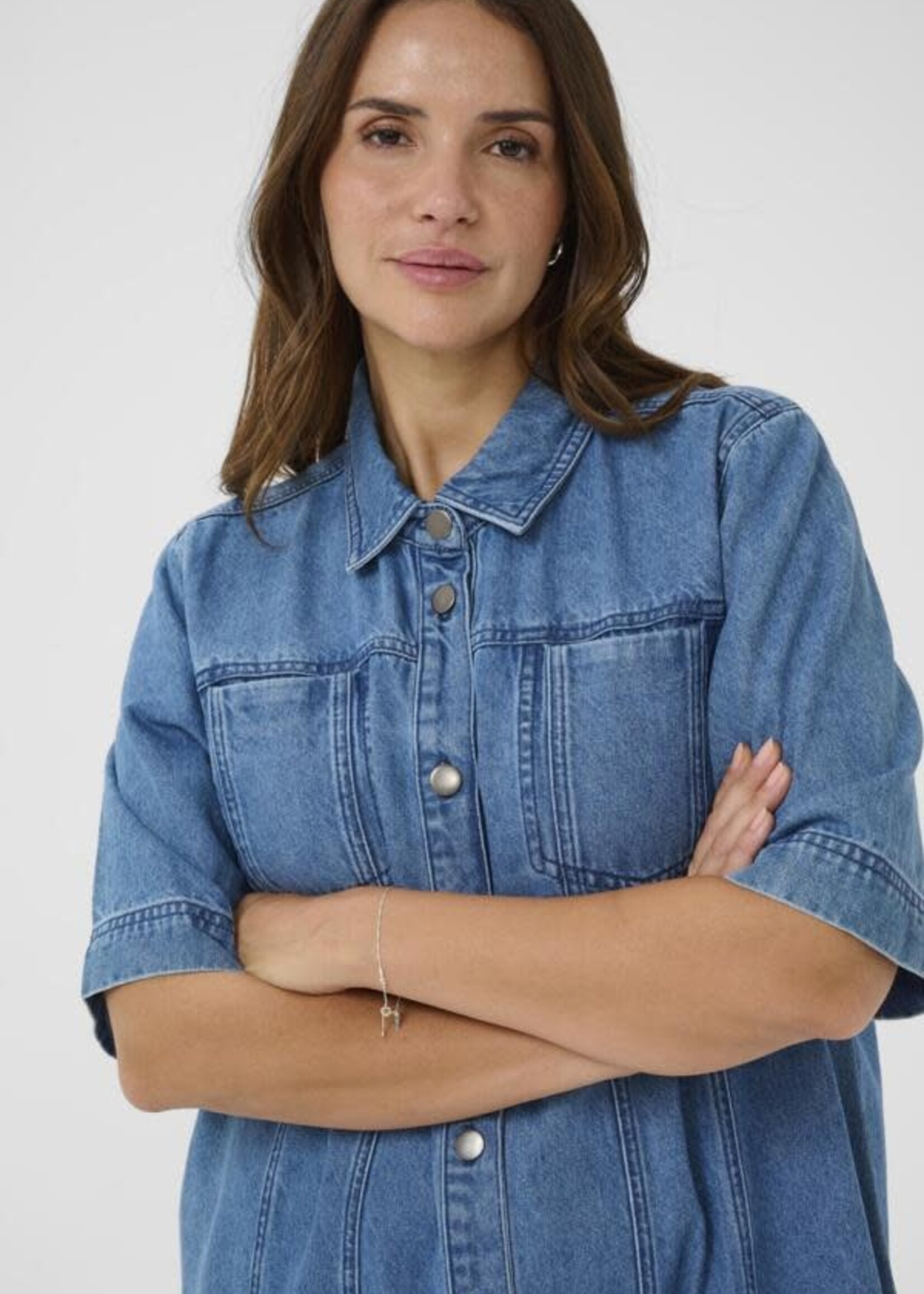 KAFFE CURVE KAFFE CURVE-ROBE EN JEANS-10584053