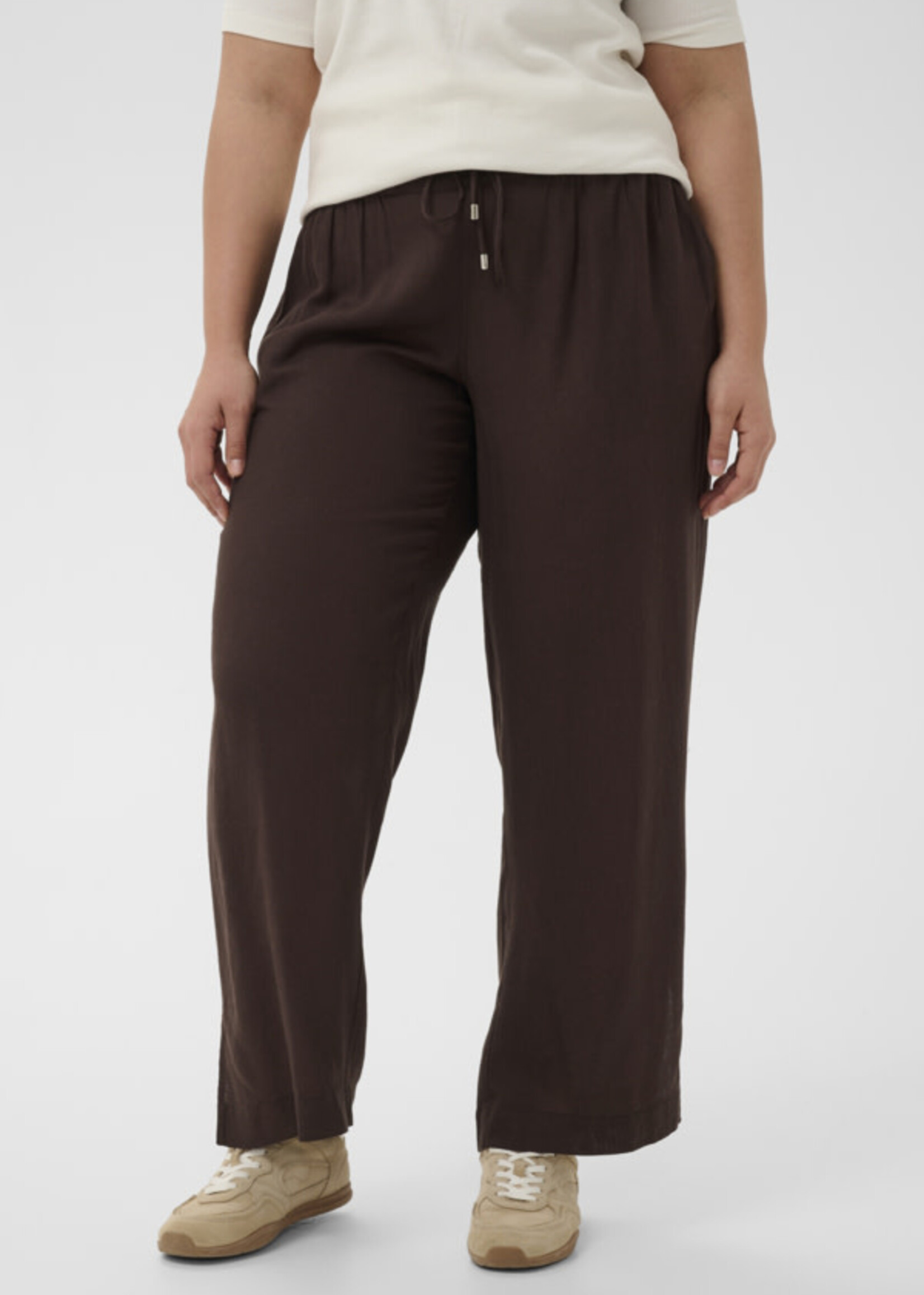 KAFFE CURVE KAFFE CURVE-PANTALON JAMBE LARGE-10584078