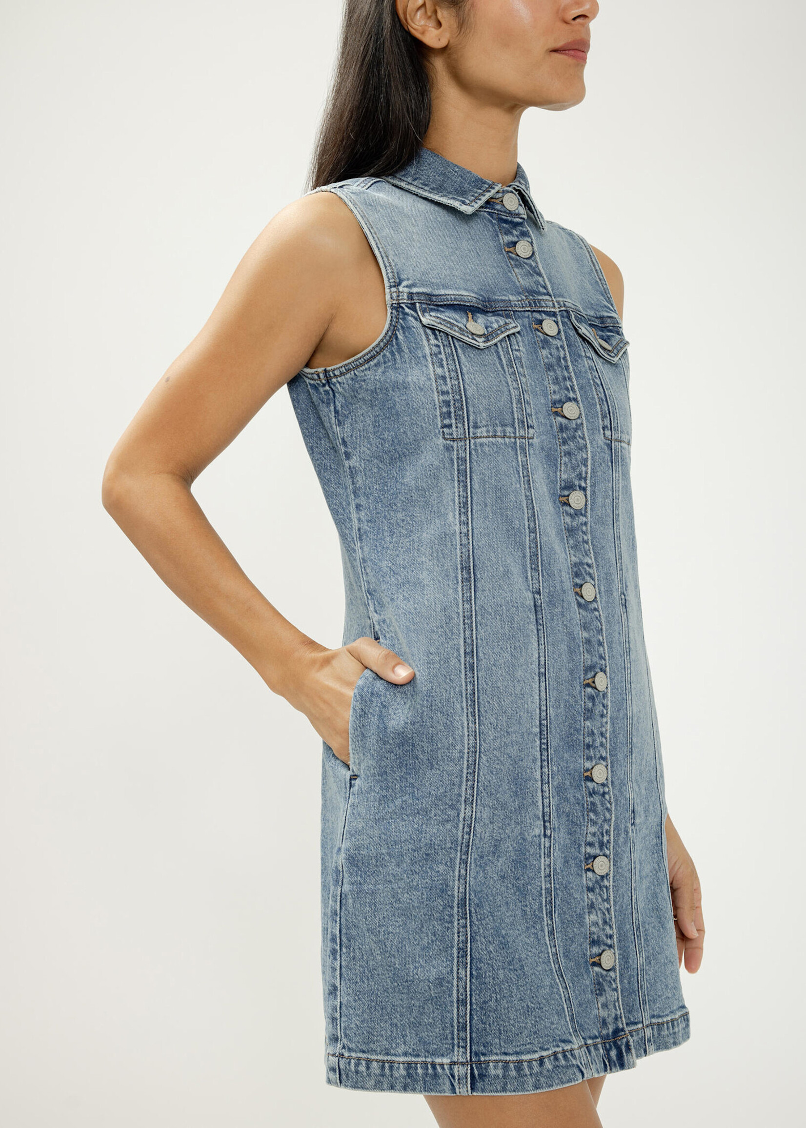 SILVER JEANS SILVER JEANS-DENIM MIDI DRESS-L30601ADM284