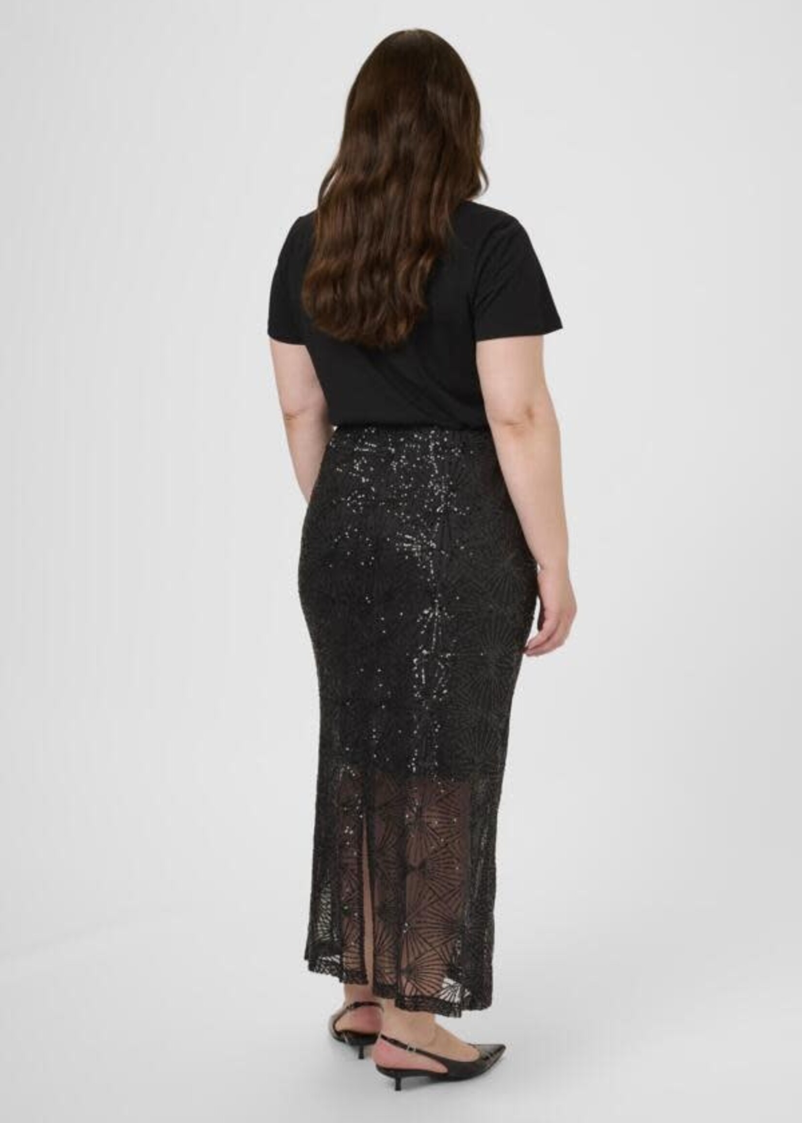 KAFFE CURVE KAFFE CURVE-JUPE LONGUE BRILLANTE-10583845