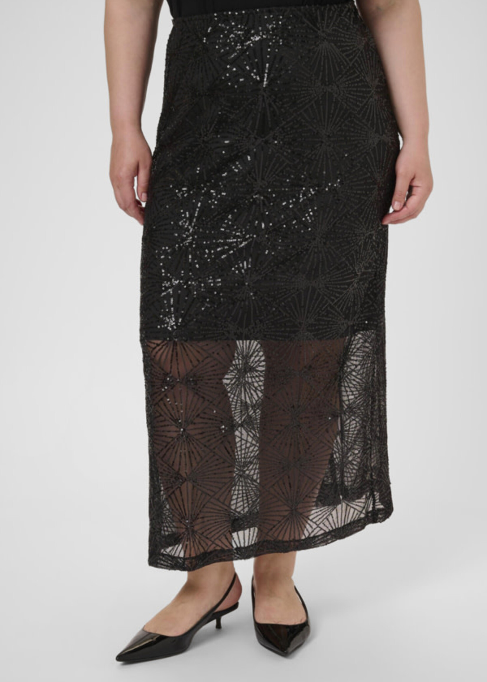 KAFFE CURVE KAFFE CURVE-JUPE LONGUE BRILLANTE-10583845