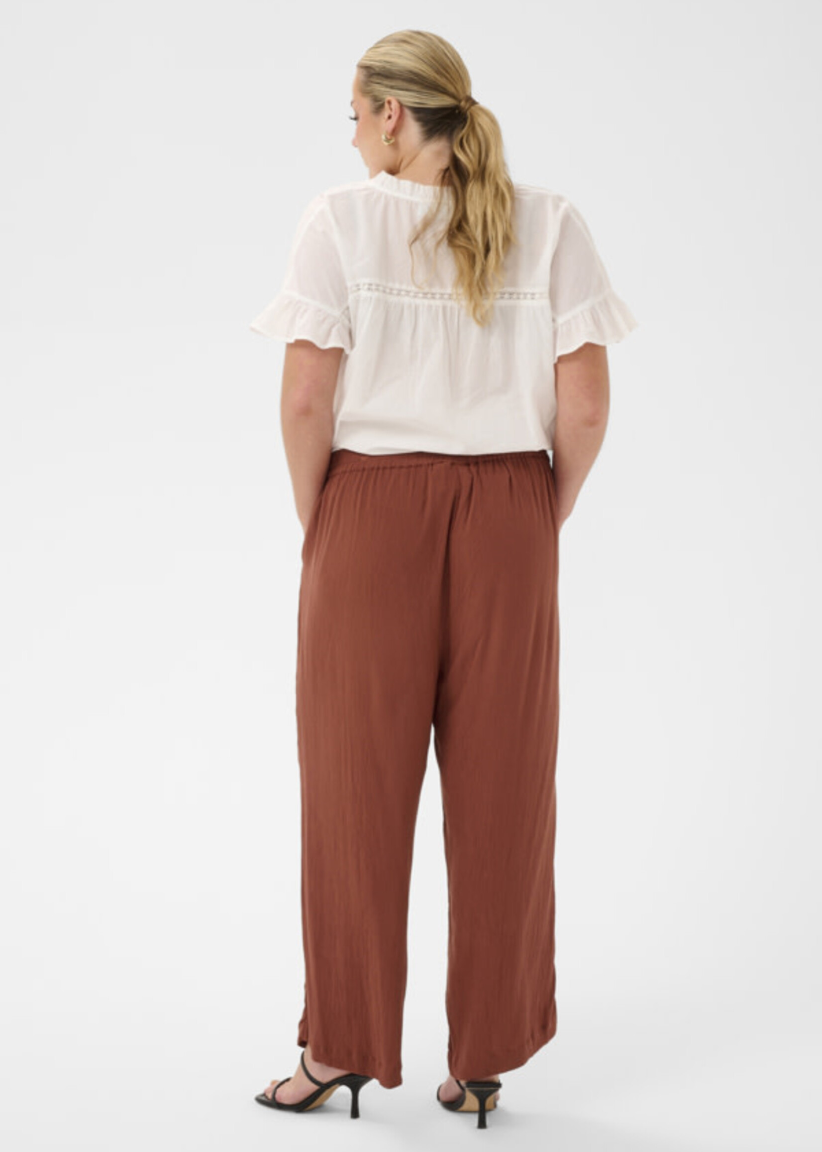 KAFFE CURVE KAFFE CURVE-PANTALON JAMBE LARGE-10580846