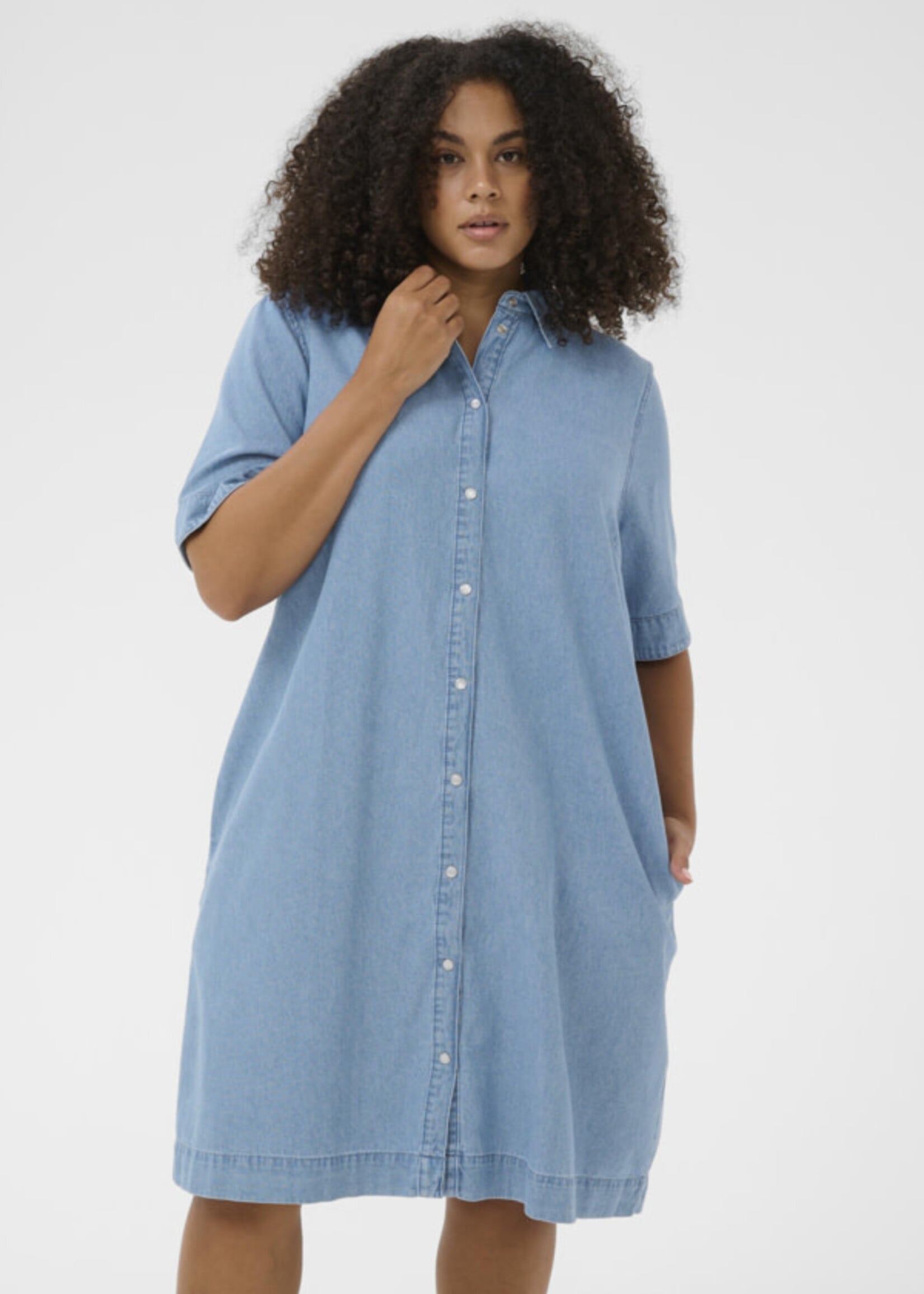 KAFFE CURVE KAFFE CURVE-ROBE EN JEANS-10584173