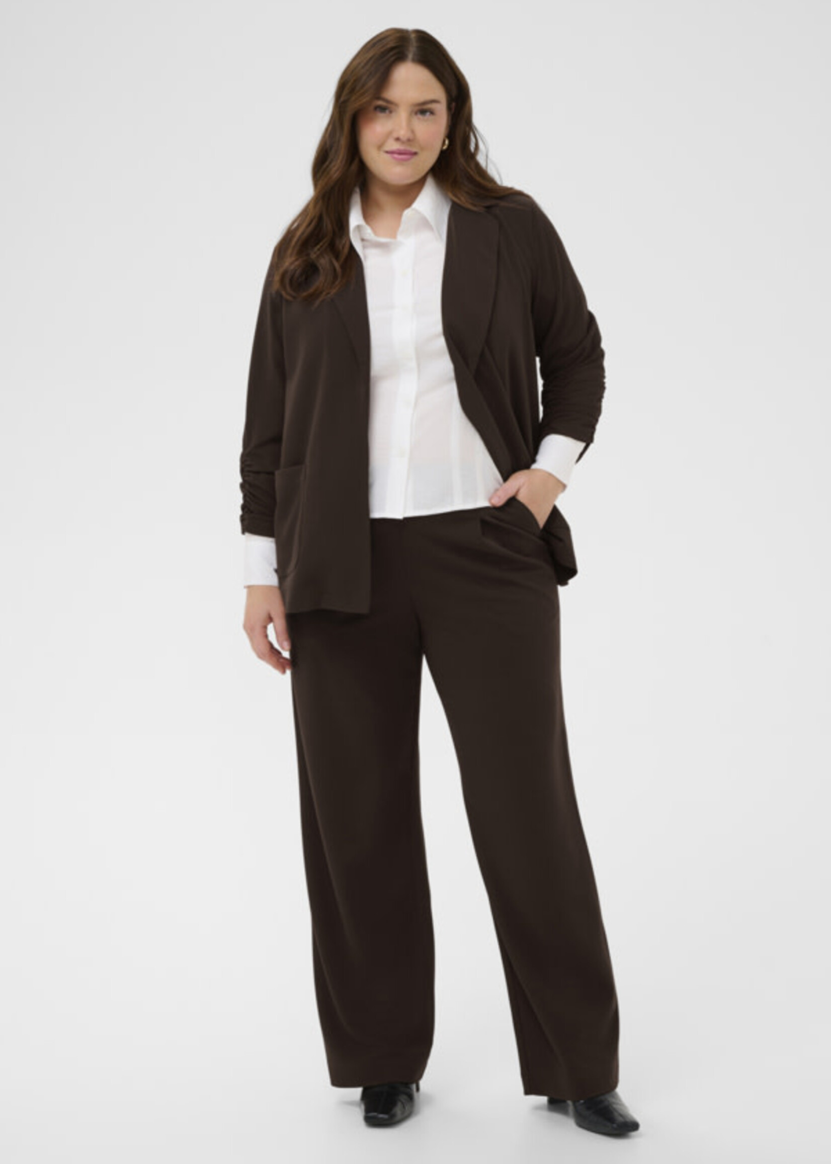 KAFFE CURVE KAFFE CURVE-PANTALON JAMBE LARGE-10584096