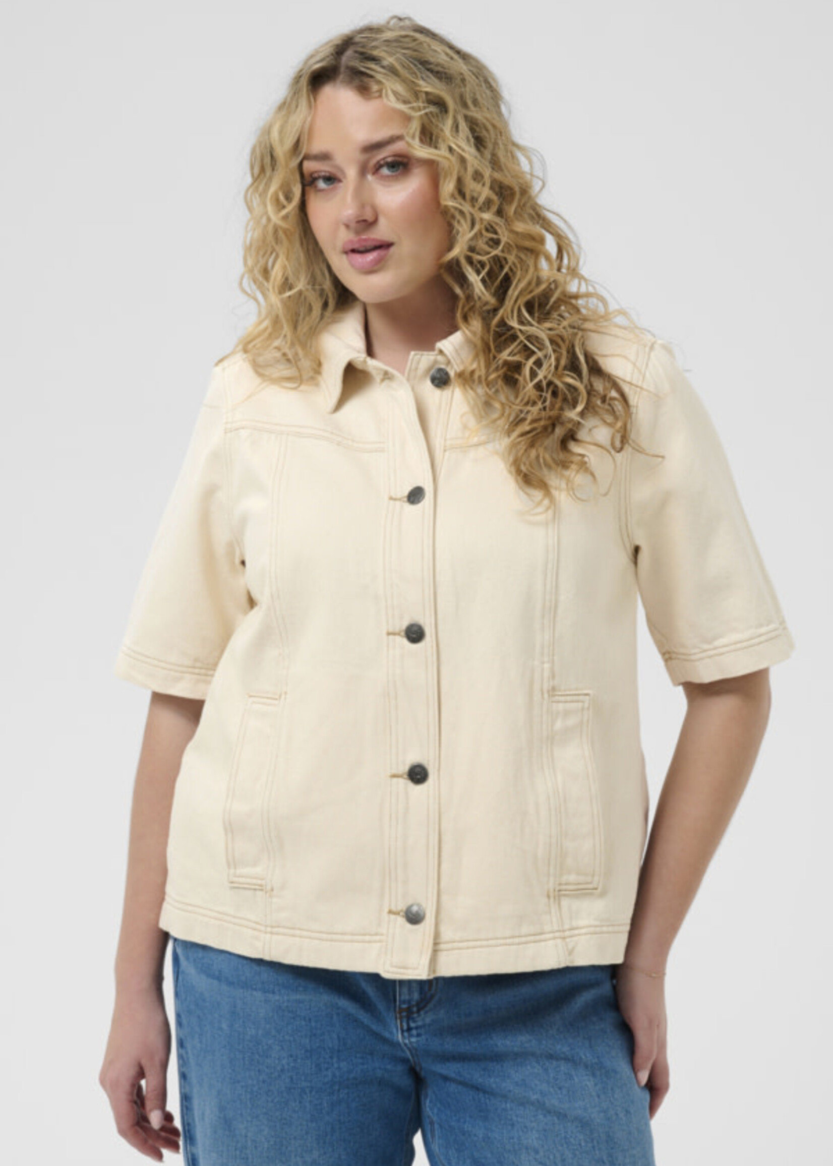 KAFFE CURVE KAFFE CURVE-BLOUSE EN JEANS-10584271