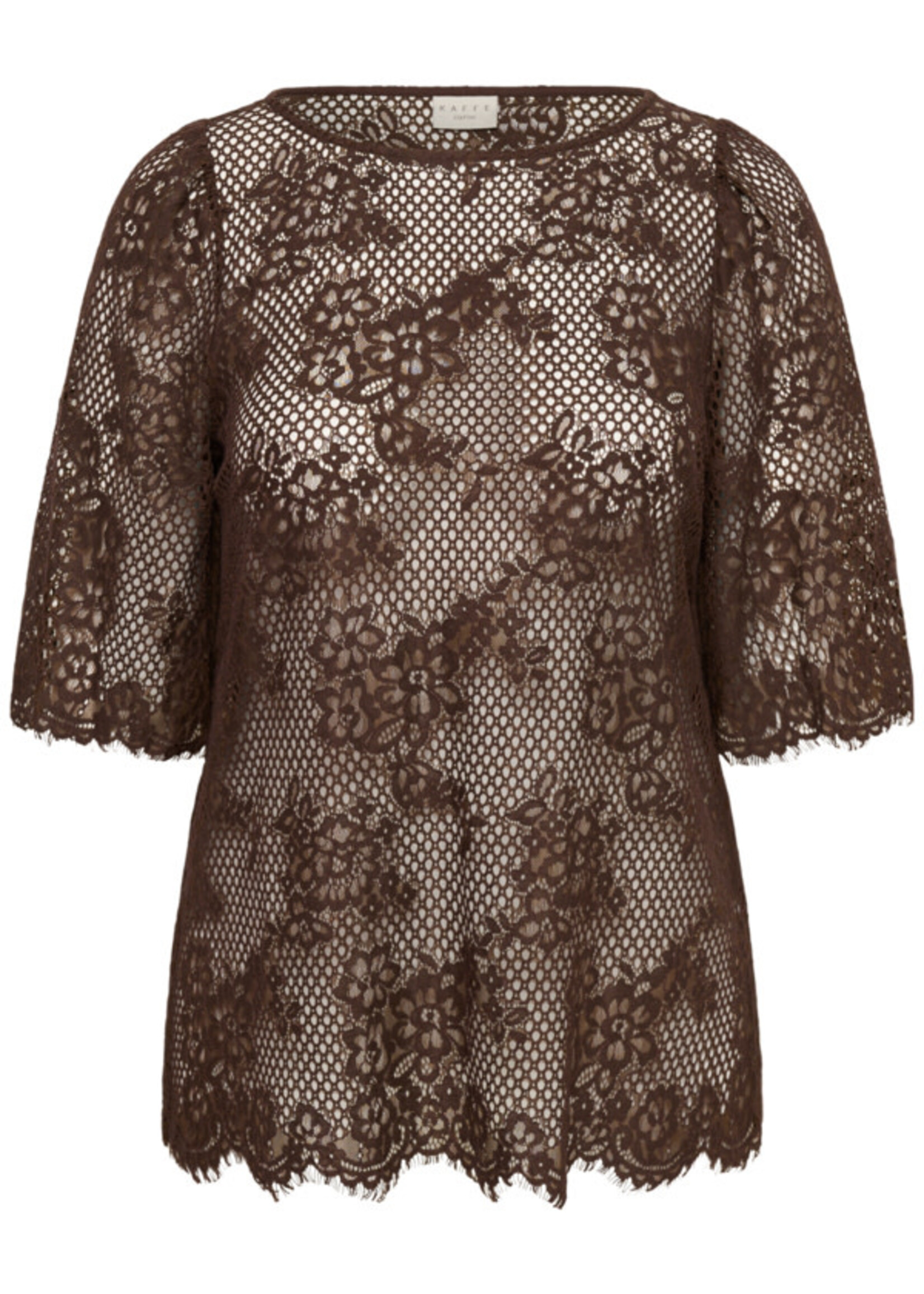 KAFFE CURVE KAFFE CURVE-T-SHIRT EN DENTELLE-10584274