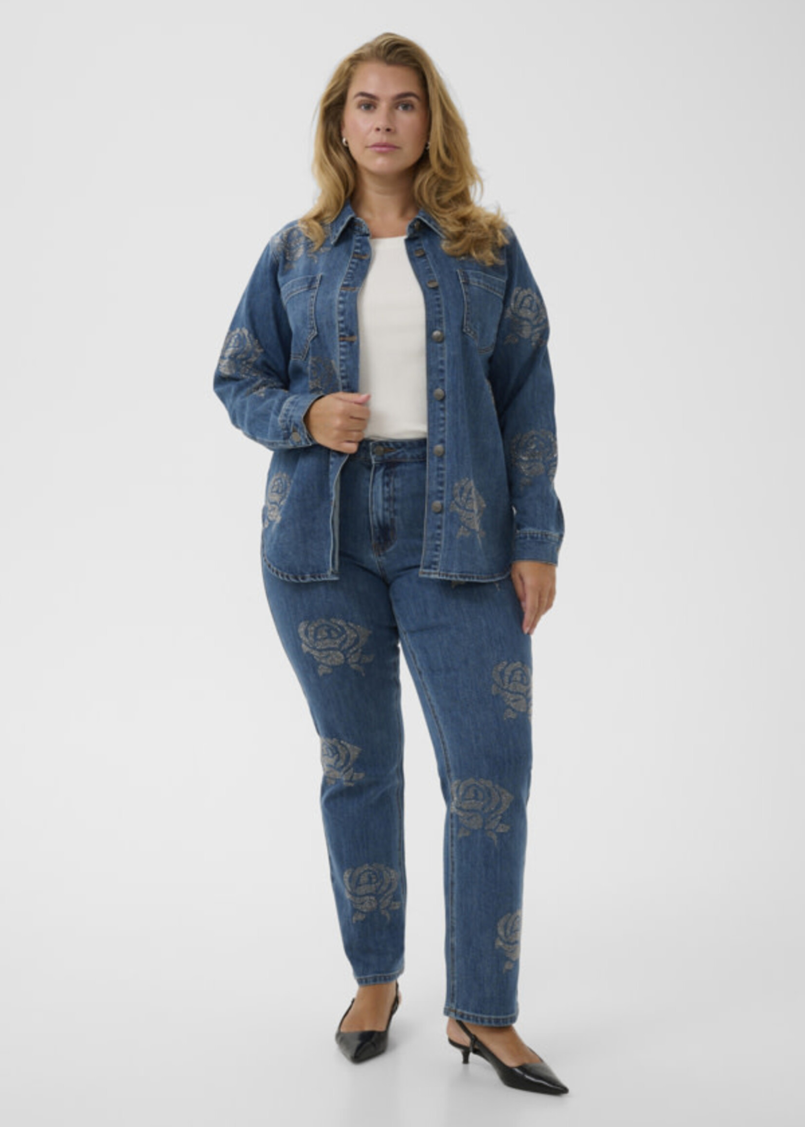 KAFFE CURVE KAFFE CURVE-VESTE EN JEANS-10584278