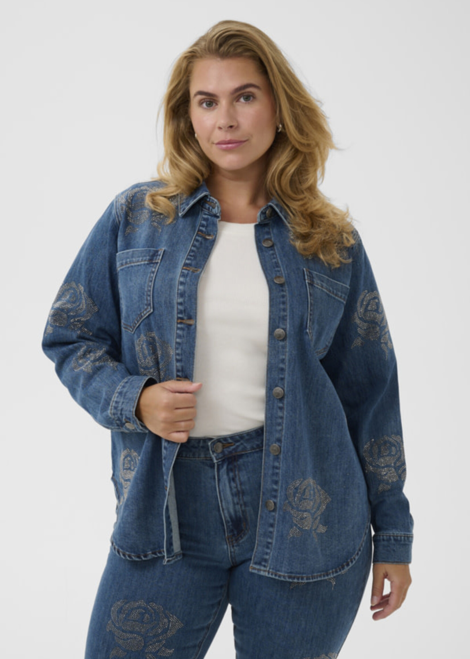 KAFFE CURVE KAFFE CURVE-VESTE EN JEANS-10584278