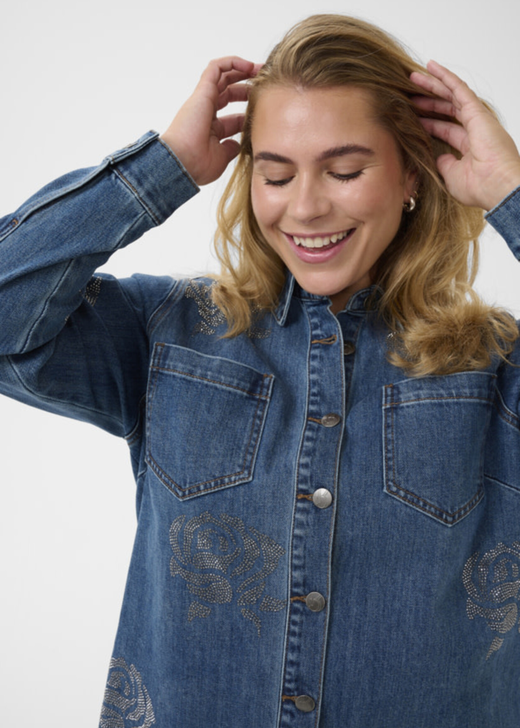 KAFFE CURVE KAFFE CURVE-VESTE EN JEANS-10584278