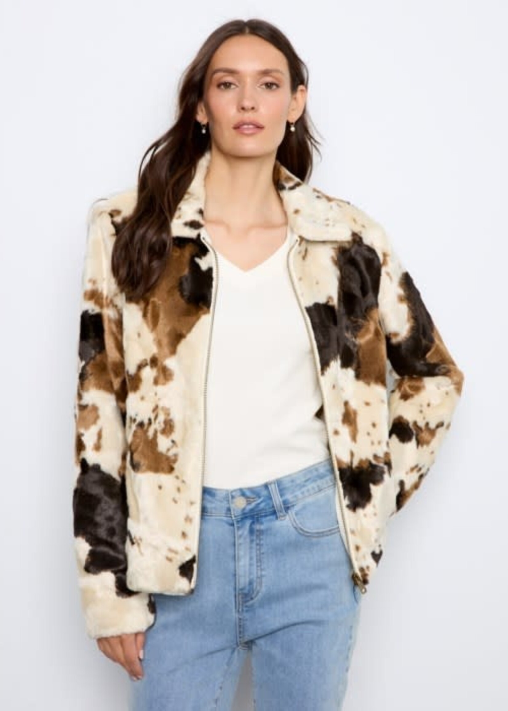 CHARLIE B CHARLIE B-VESTE EN FAUSSE FOURRURE-C6441