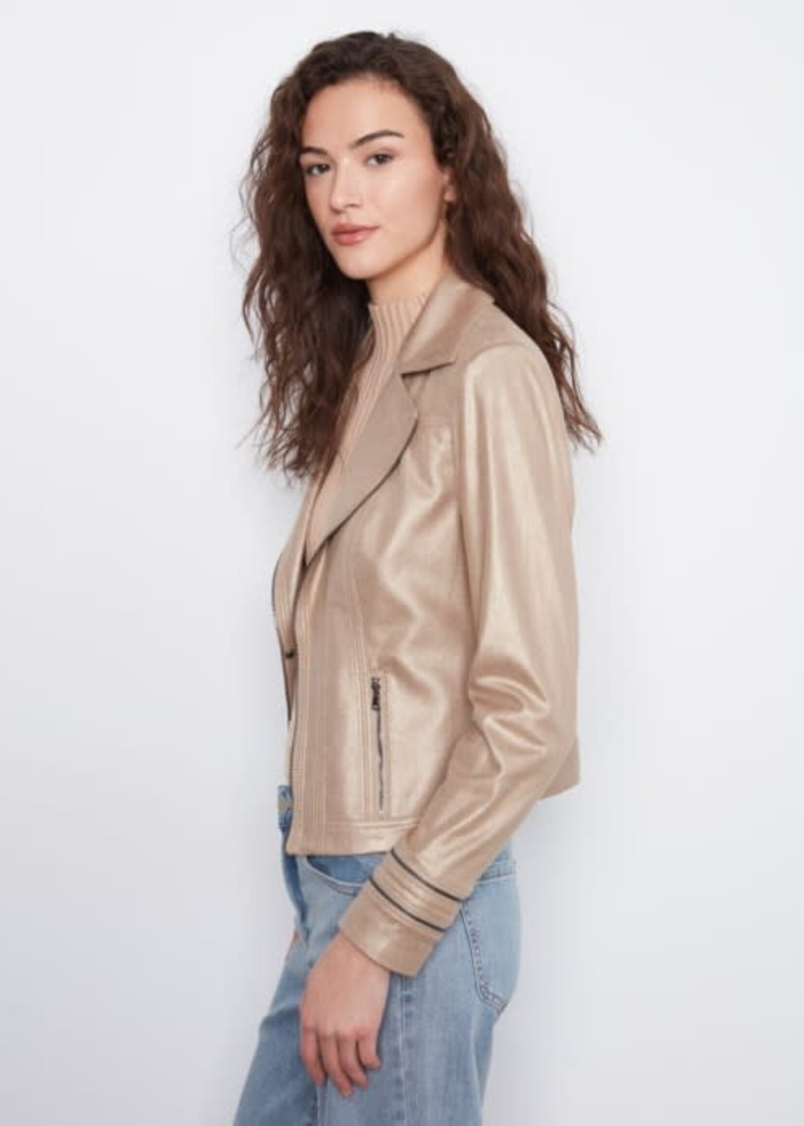CHARLIE B CHARLIE B-VESTE EN SIMILICUIR-C6231YR