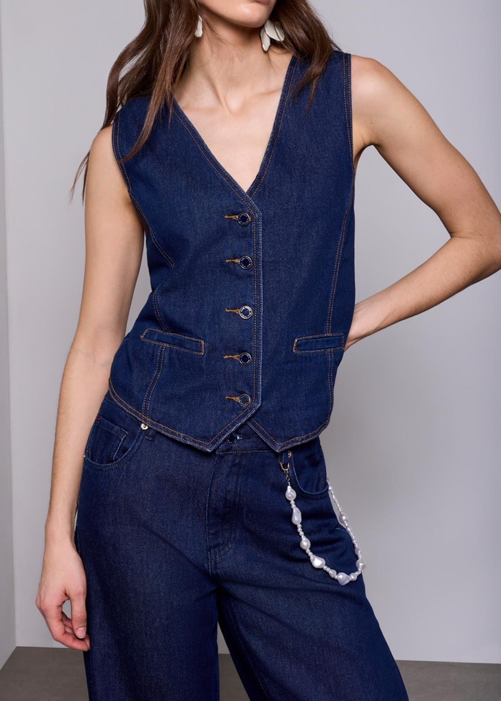 TRIBAL FASHION TRIBAL-VESTE EN DENIM-6270O