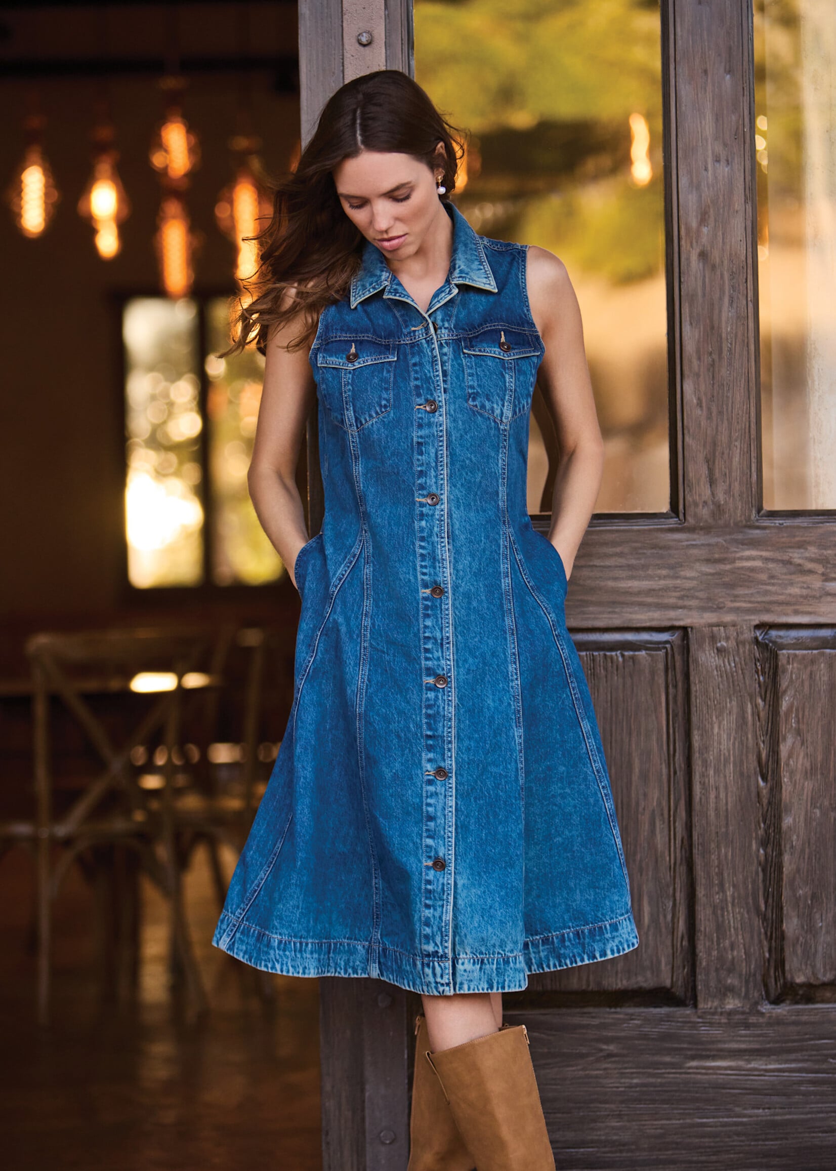 TRIBAL FASHION TRIBAL-ROBE EN DENIM-6281O