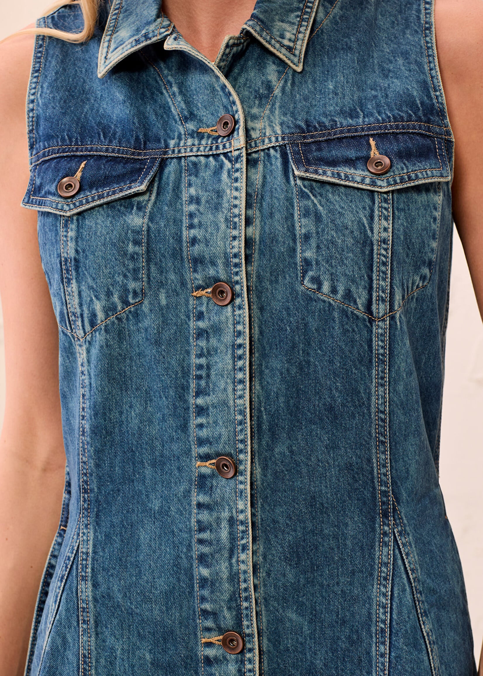 TRIBAL FASHION TRIBAL-ROBE EN DENIM-6281O