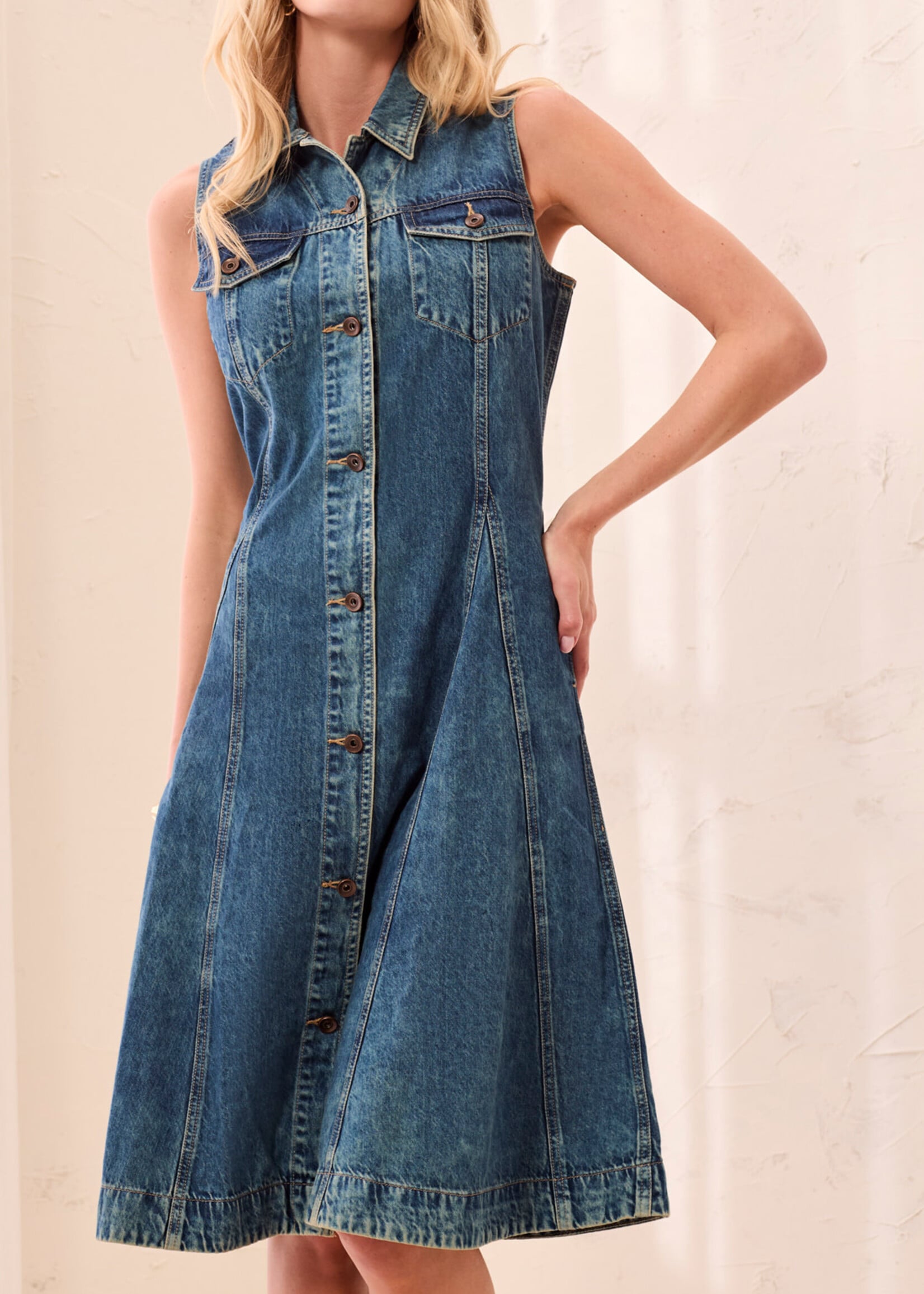 TRIBAL FASHION TRIBAL-ROBE EN DENIM-6281O