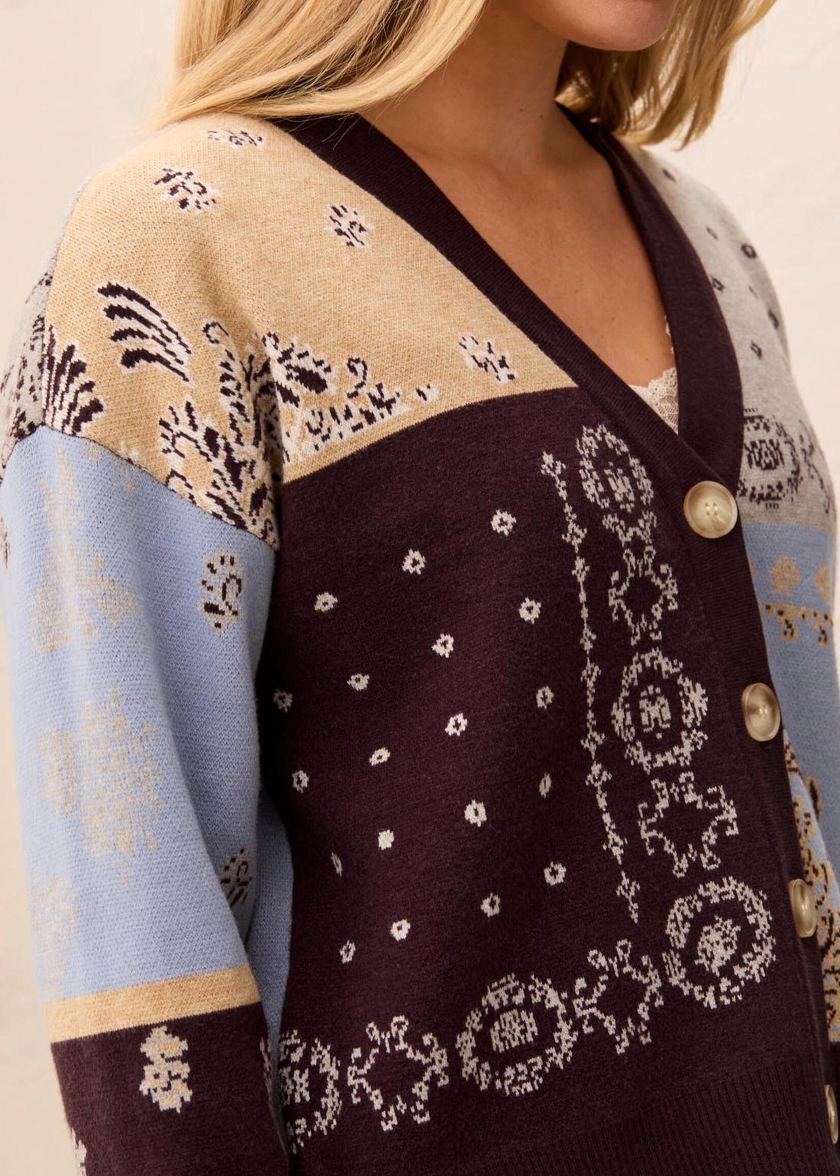 TRIBAL FASHION TRIBAL-CARDIGAN À MOTIFS-6322O