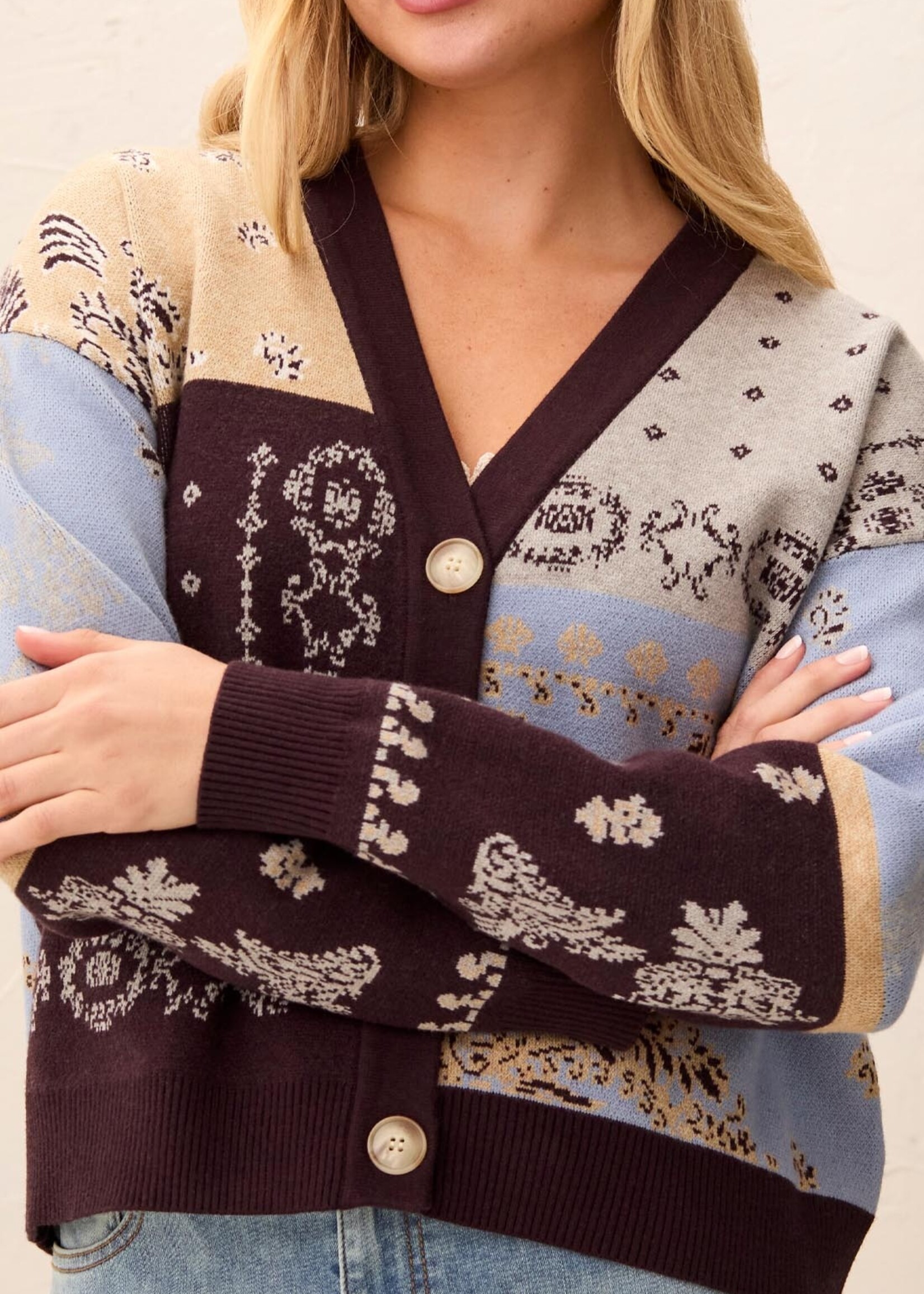 TRIBAL FASHION TRIBAL-CARDIGAN À MOTIFS-6322O