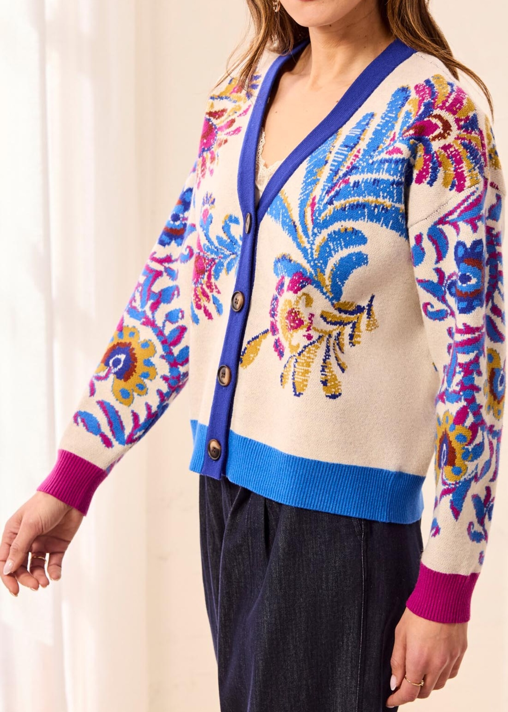 TRIBAL FASHION TRIBAL-CARDIGAN À MOTIFS-6322O